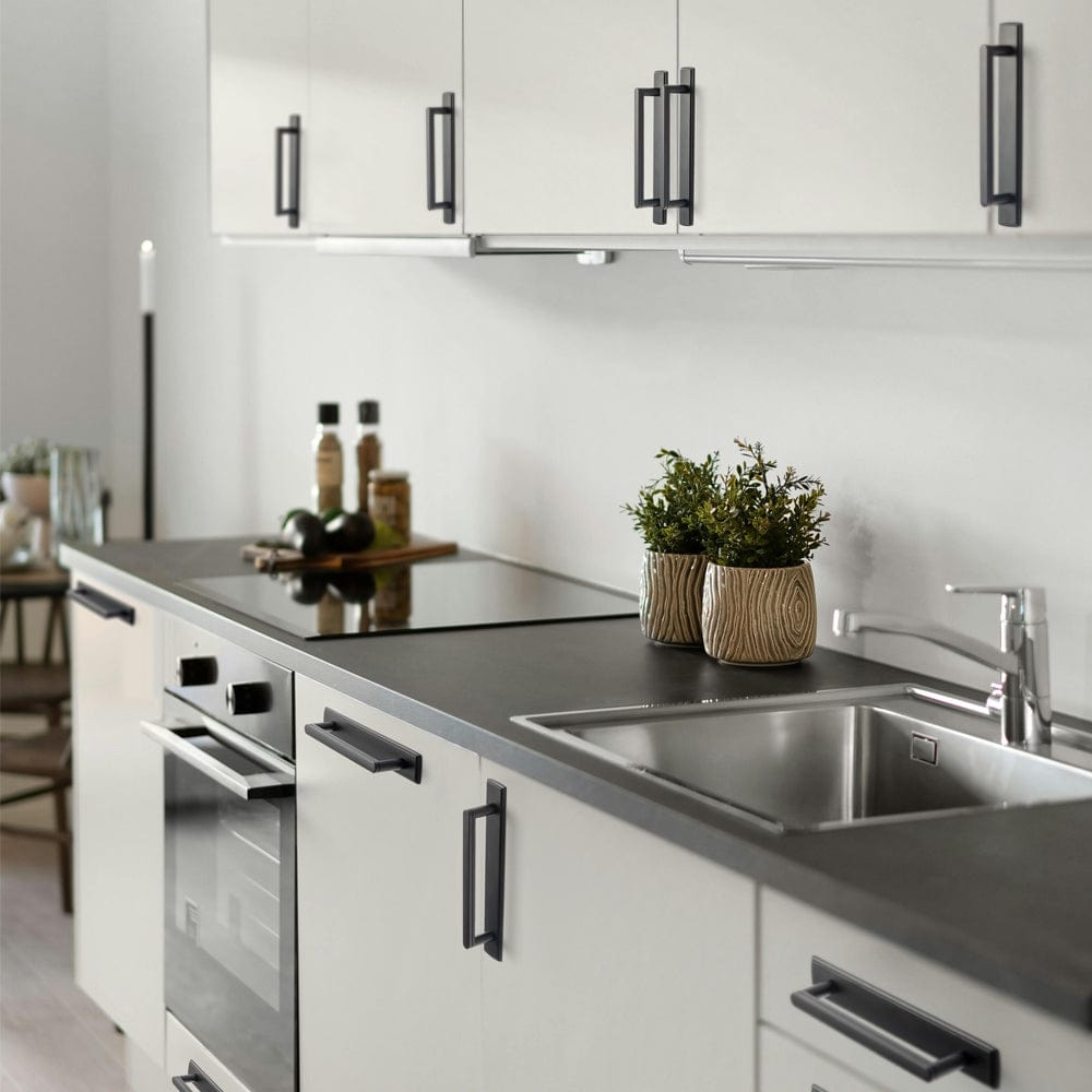 Goo-Ki Cabinet Handles with Back Plate Vintage Kitchen Drawer Pulls with Subtle Curves