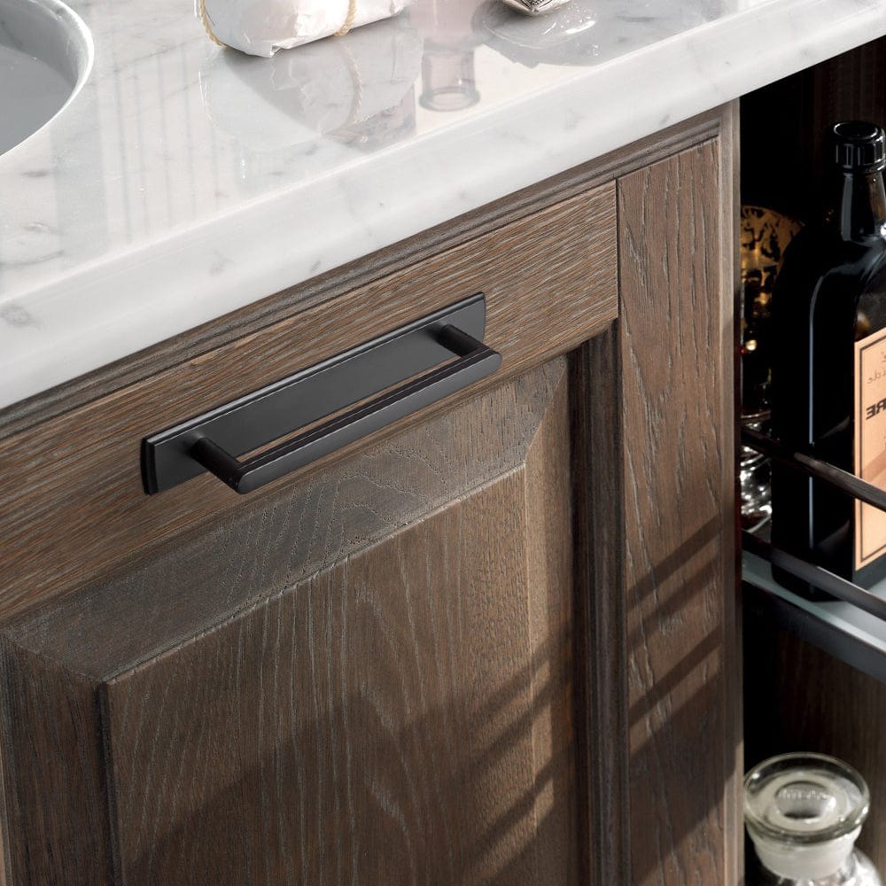 Goo-Ki Cabinet Handles with Back Plate Vintage Kitchen Drawer Pulls with Subtle Curves