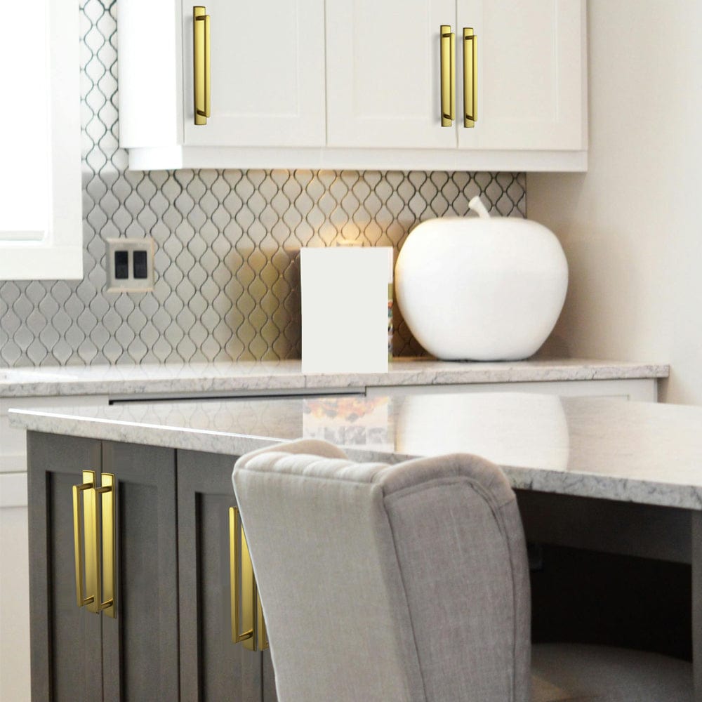 Goo-Ki Cabinet Handles with Back Plate Vintage Kitchen Drawer Pulls with Subtle Curves