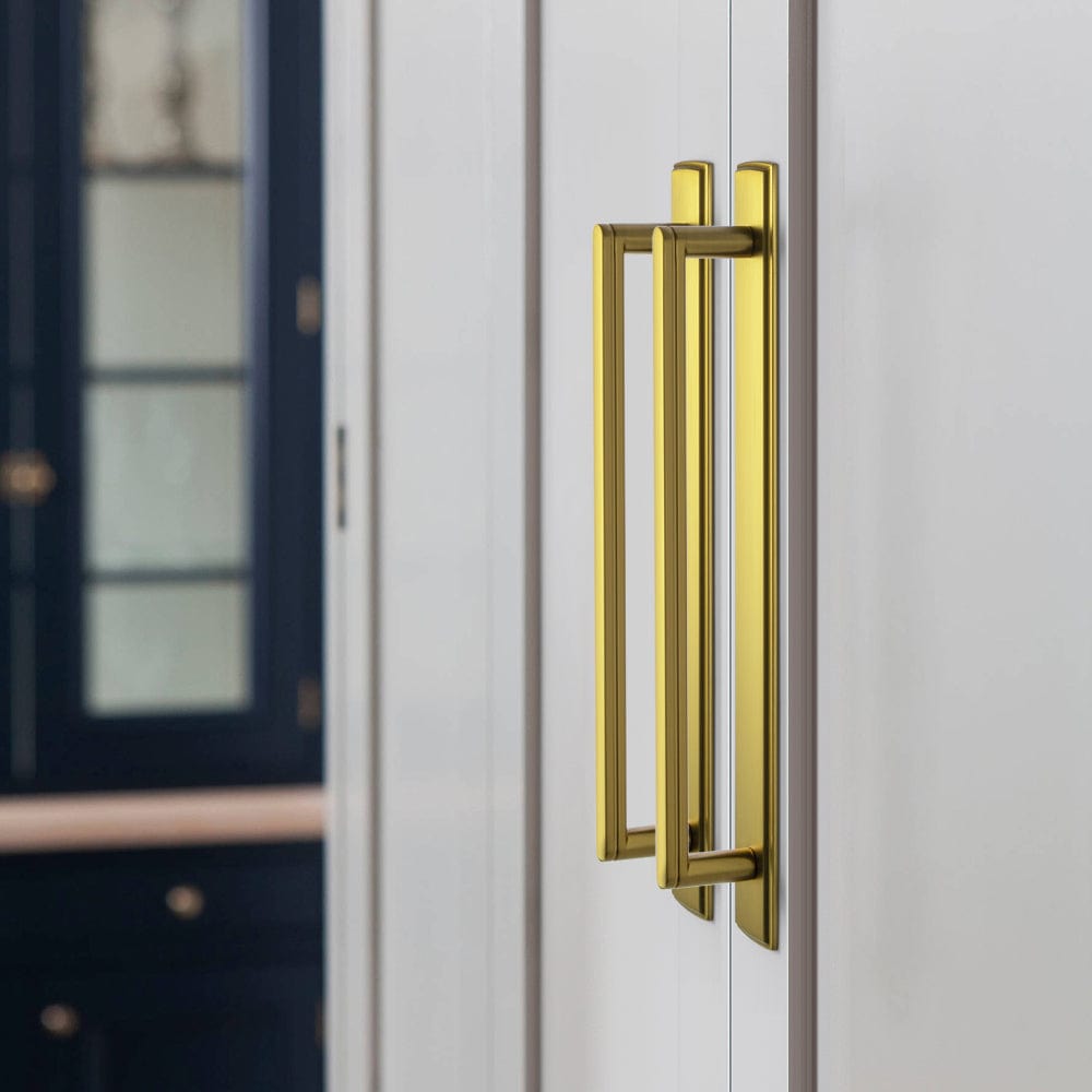 Goo-Ki Cabinet Handles with Back Plate Vintage Kitchen Drawer Pulls with Subtle Curves