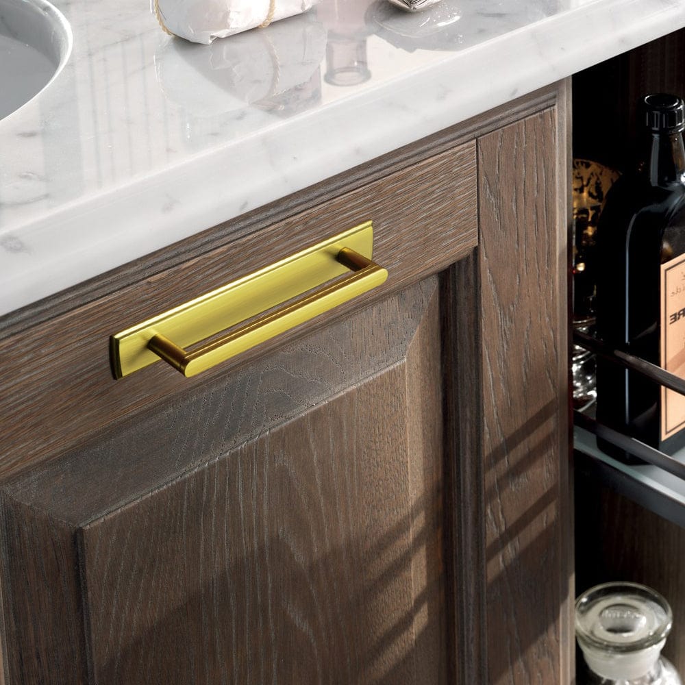 Goo-Ki Cabinet Handles with Back Plate Vintage Kitchen Drawer Pulls with Subtle Curves