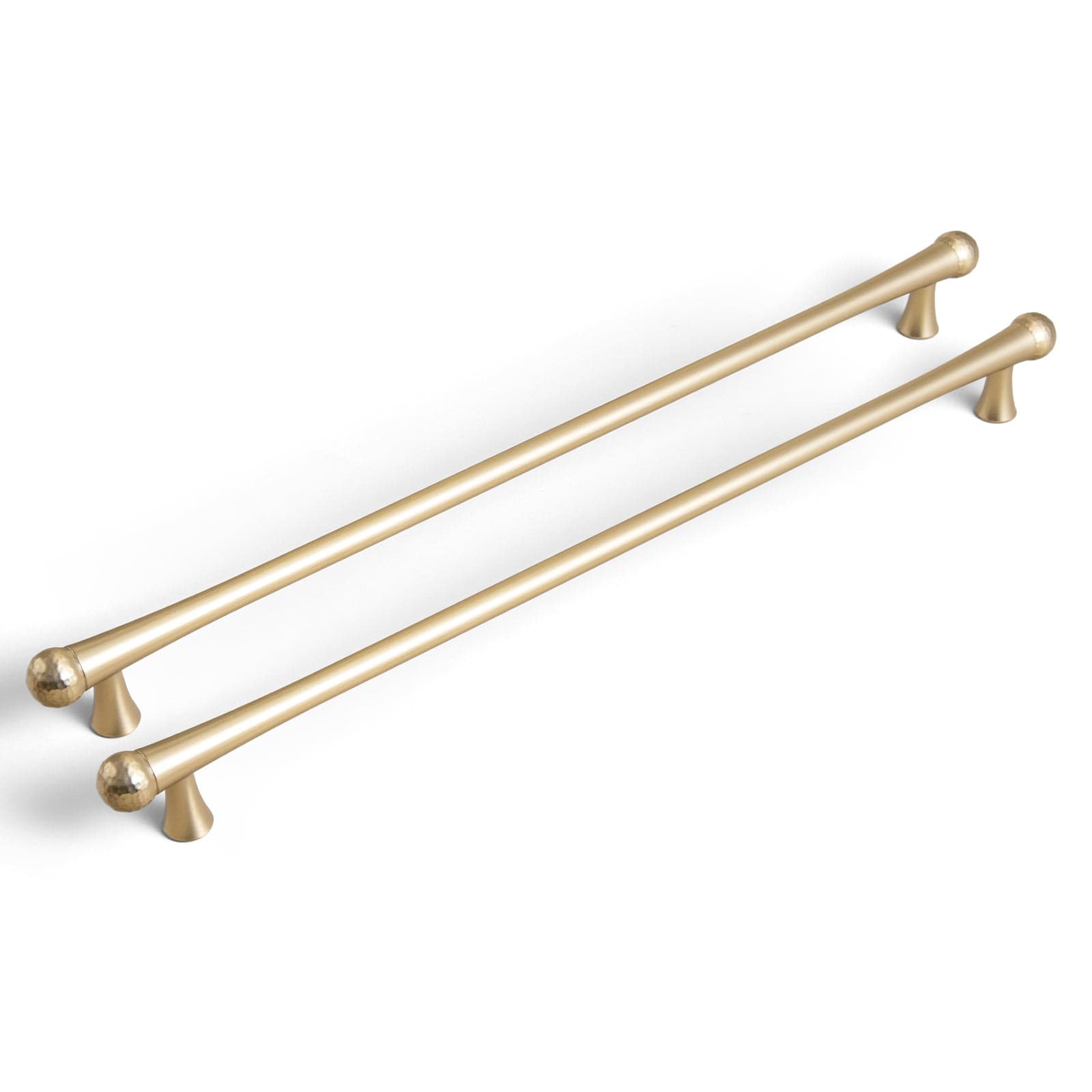 Goo-Ki Champagne Bronze / 12.6'' Hole Center / 6 Pack Hammered Zinc Alloy Cabinet Pulls & Knobs - Textured Hardware for Kitchen Drawers/Cupboards