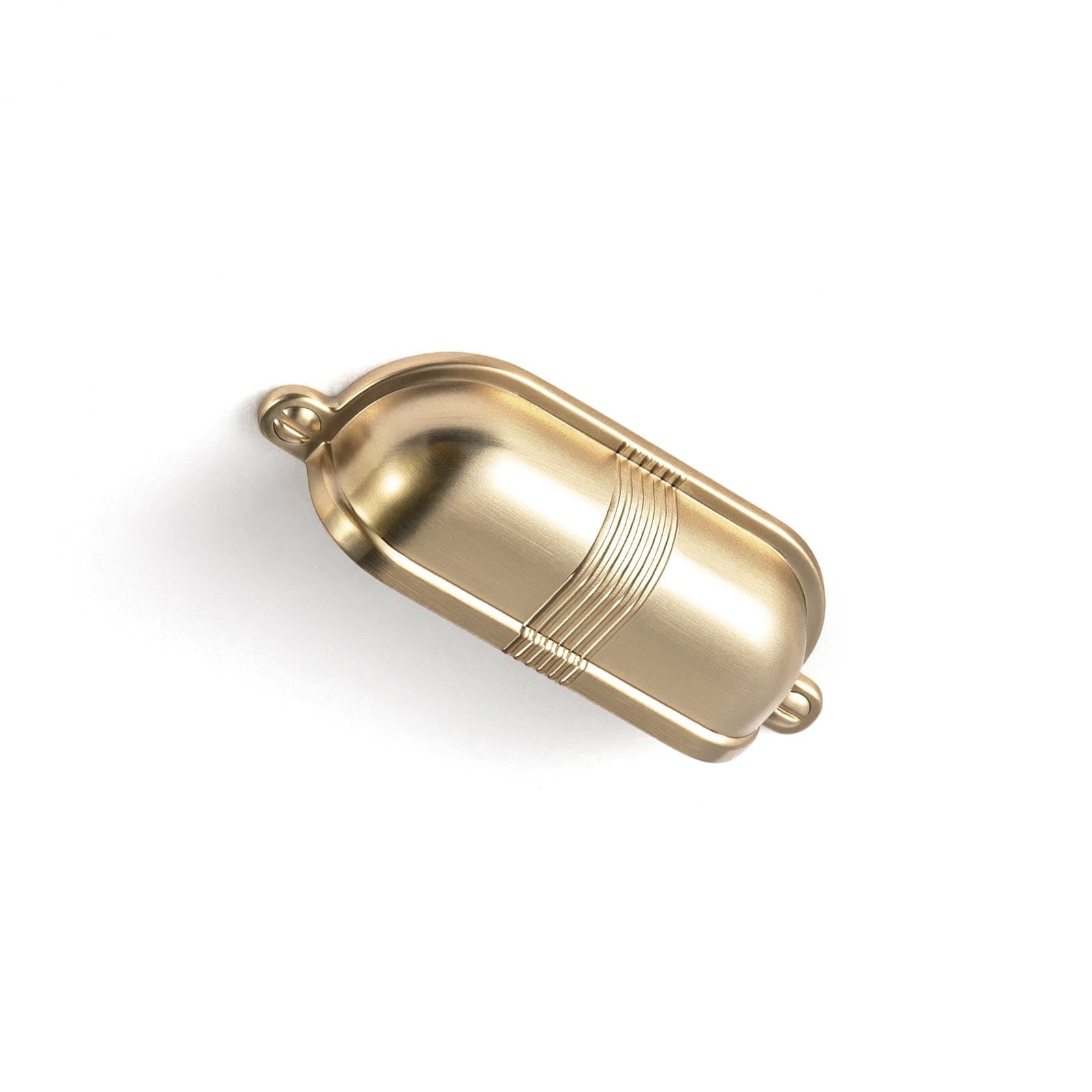 Goo-Ki Champagne Bronze / 2.5'' Hole Center / 6 Pack Elegant Vintage Cup Pulls with Textured Strap Design for Kitchen & Furniture