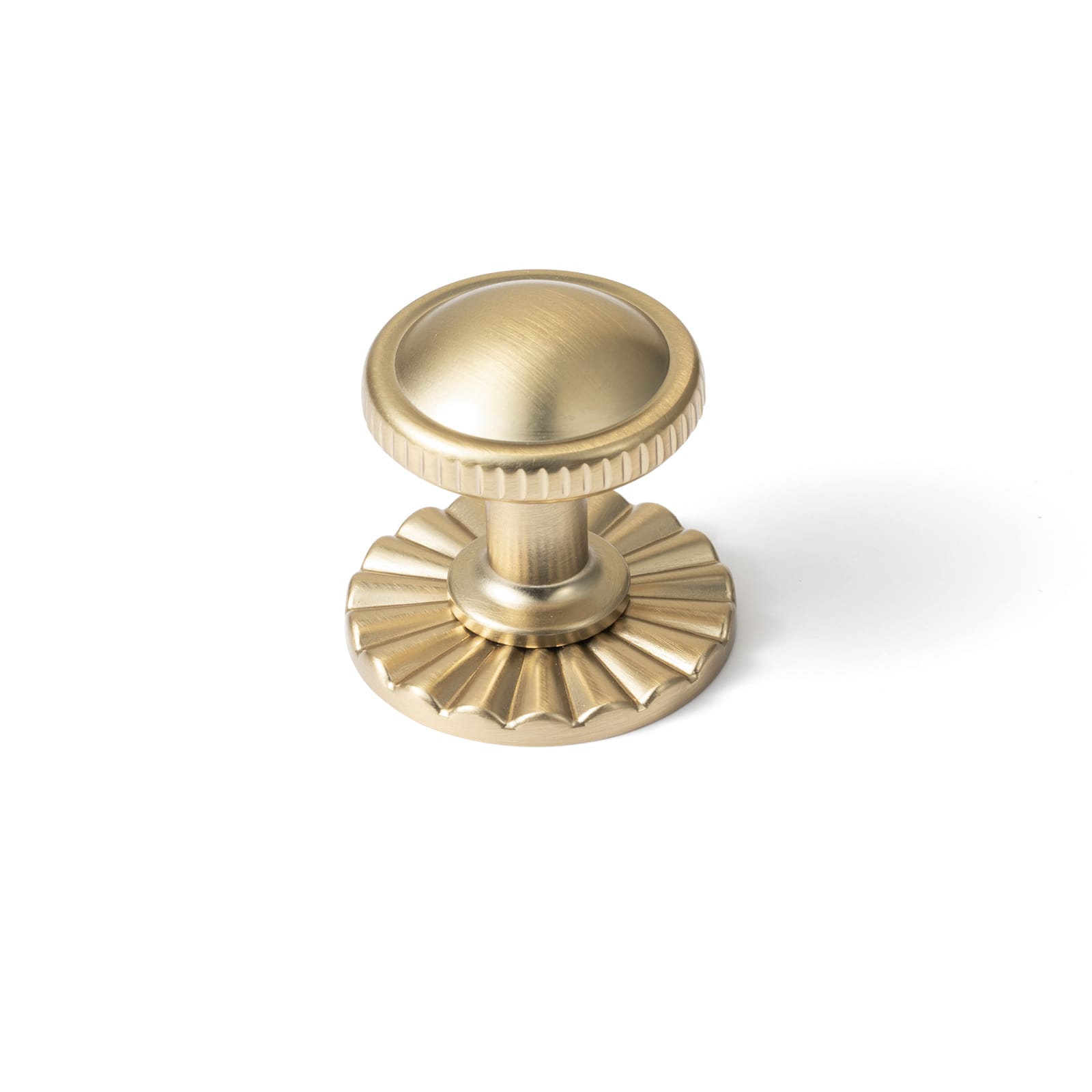 Goo-Ki Champagne Bronze / 2317 / 6 Pack Knurled Rim Round Cabinet Knobs, Solid Zinc Alloy Mushroom Drawer Knob for Cabinet Doors, Chest of Drawers