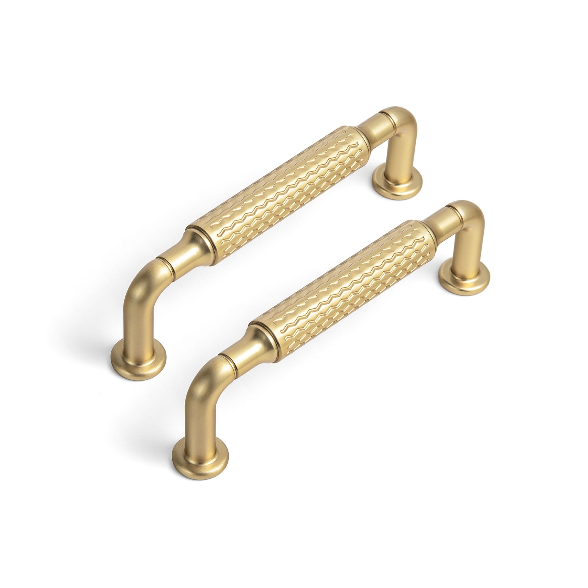 Goo-Ki Champagne Bronze / 3.78'' Hole Center / 6 Pack Vintage Wavy Textured Zinc Alloy Cabinet Pulls for Kitchen Cabinets & Furniture