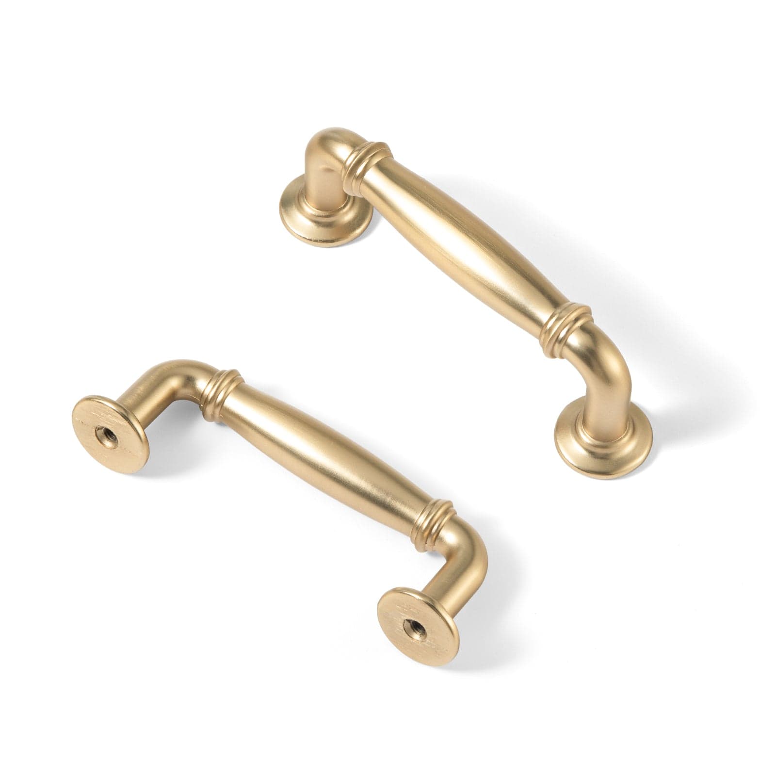 Goo-Ki Champagne Bronze / 3'' Hole Center / 6 Pack Decorative Cabinet Pulls with Eye-Catching Geometric & Curved Silhouettes