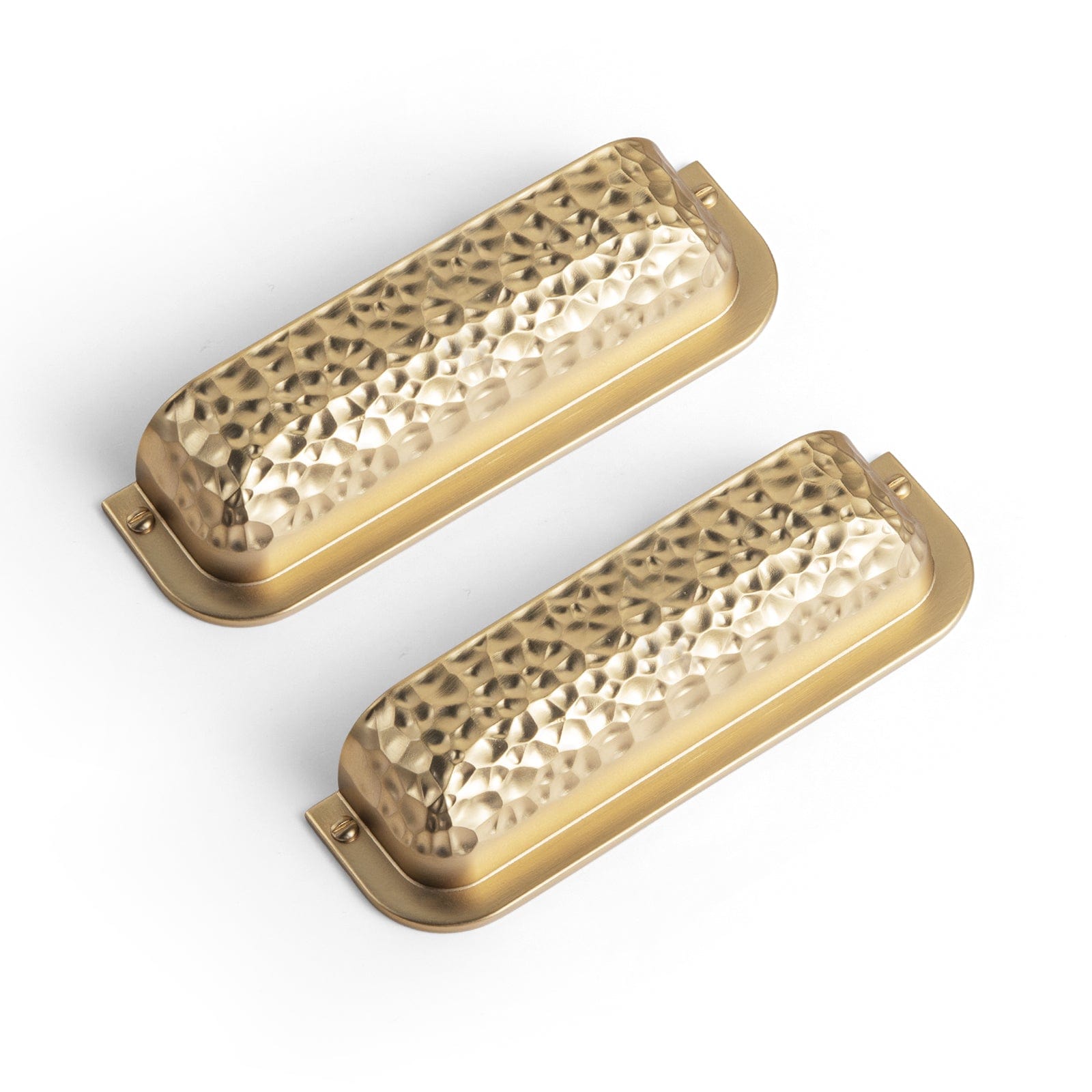 Goo-Ki Champagne Bronze / 3'' Hole Center / 6 Pack Hammered Zinc Alloy Cabinet Cup Pulls Retro Style Drawer Handles with Unique Pattern