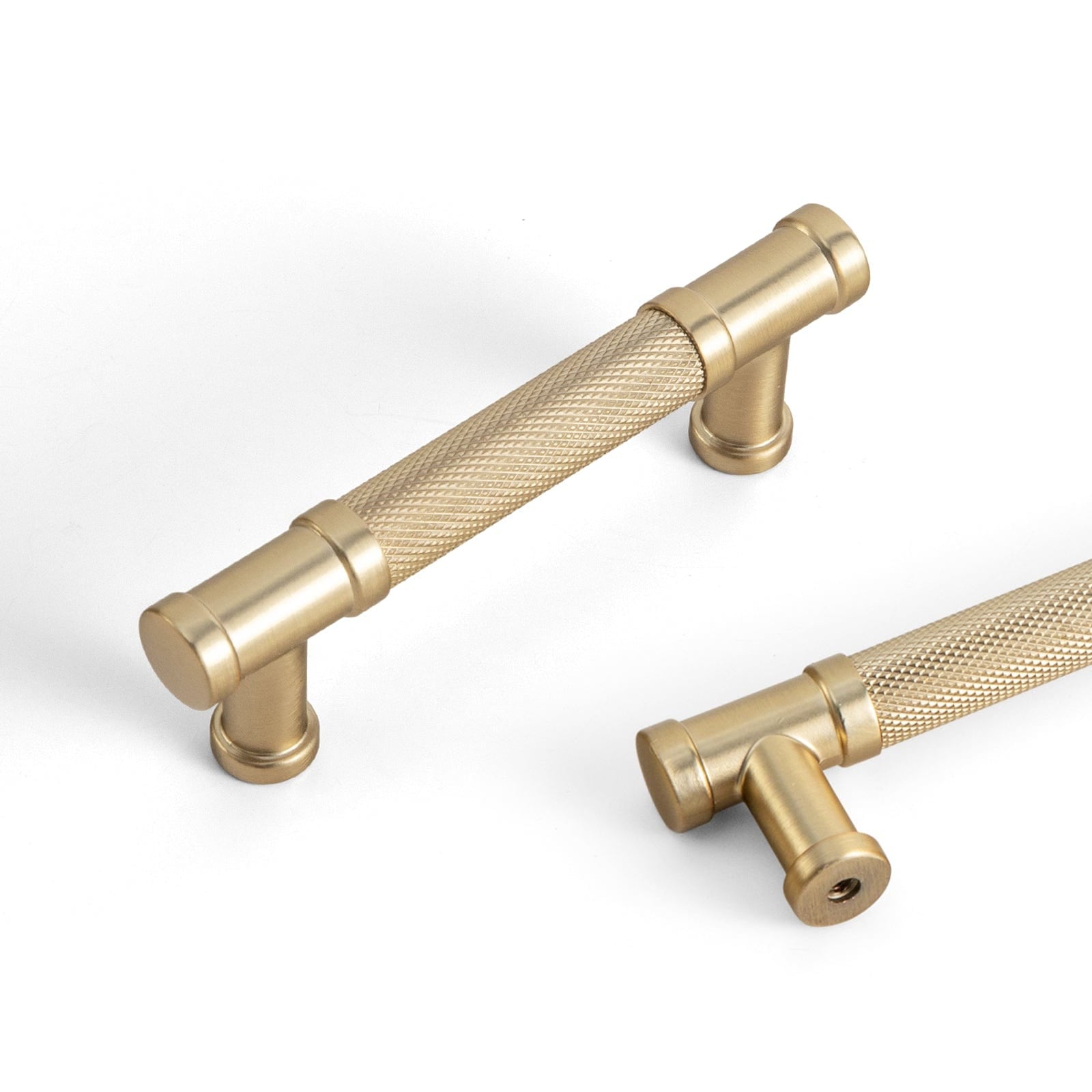 Goo-Ki Champagne Bronze / 3'' Hole Center / 6 Pack Knurled Metal Alloy Vintage Bronze Bar Pull Kitchen Hardware
