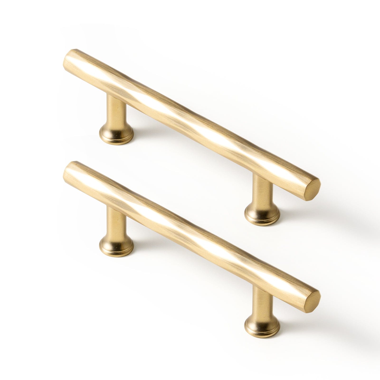 Goo-Ki Champagne Bronze / 3'' Hole Center / 6 Pack Vintage Brass Zinc Alloy Twisted Texture Cabinet Pulls - Kitchen Cupboard Dresser Handles