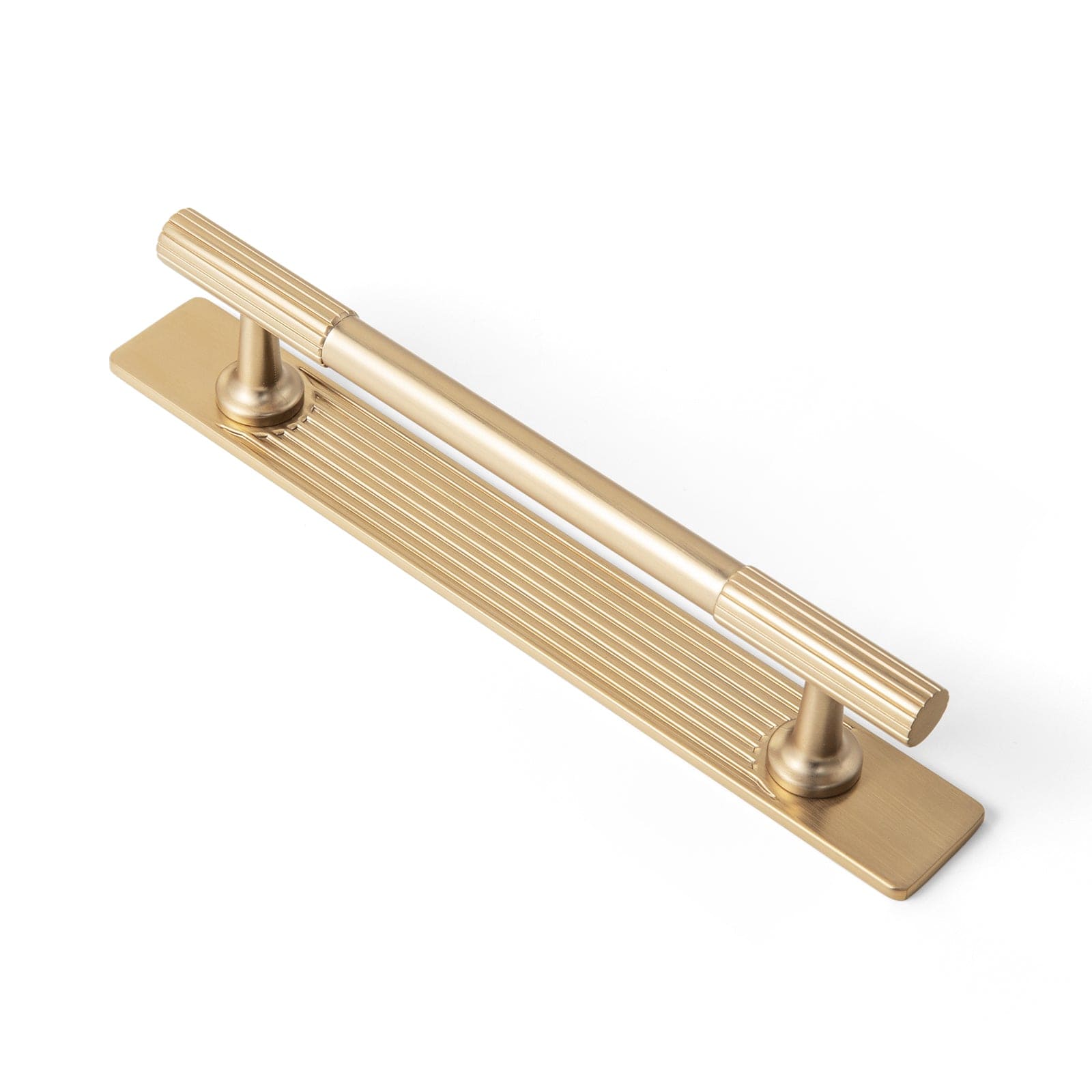 Goo-Ki Champagne Bronze / 5'' Hole Center / 2 Pack Striped Cabinet Pull Retro Brass Cabinet Handles Knobs with Back Plate