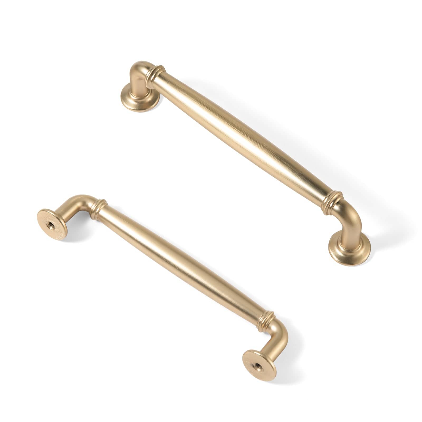 Goo-Ki Champagne Bronze / 5'' Hole Center / 6 Pack Decorative Cabinet Pulls with Eye-Catching Geometric & Curved Silhouettes