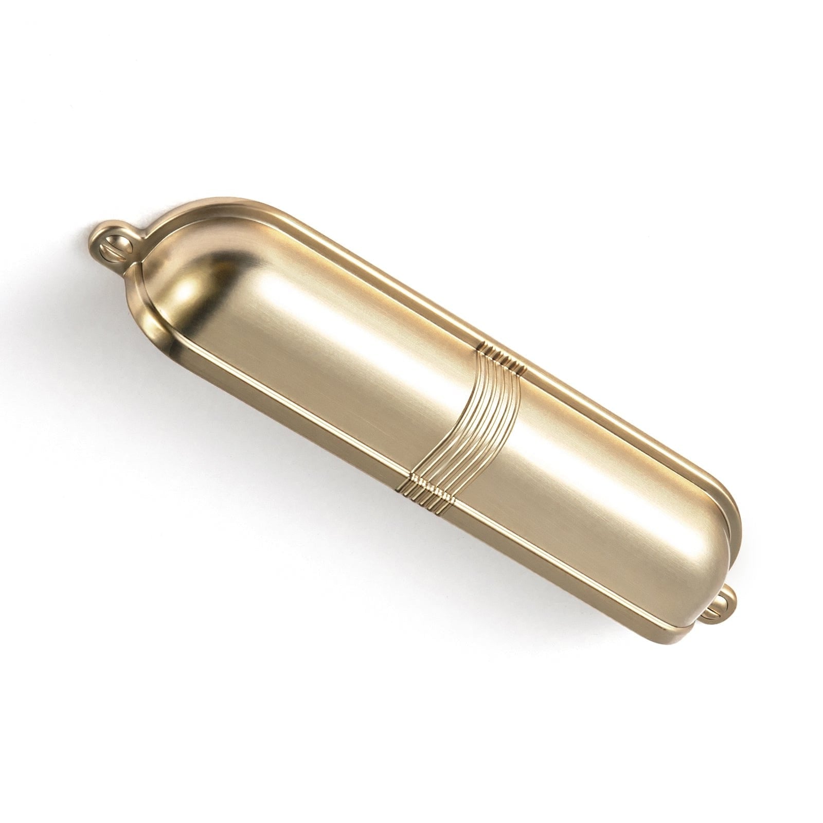 Goo-Ki Champagne Bronze / 5'' Hole Center / 6 Pack Elegant Vintage Cup Pulls with Textured Strap Design for Kitchen & Furniture