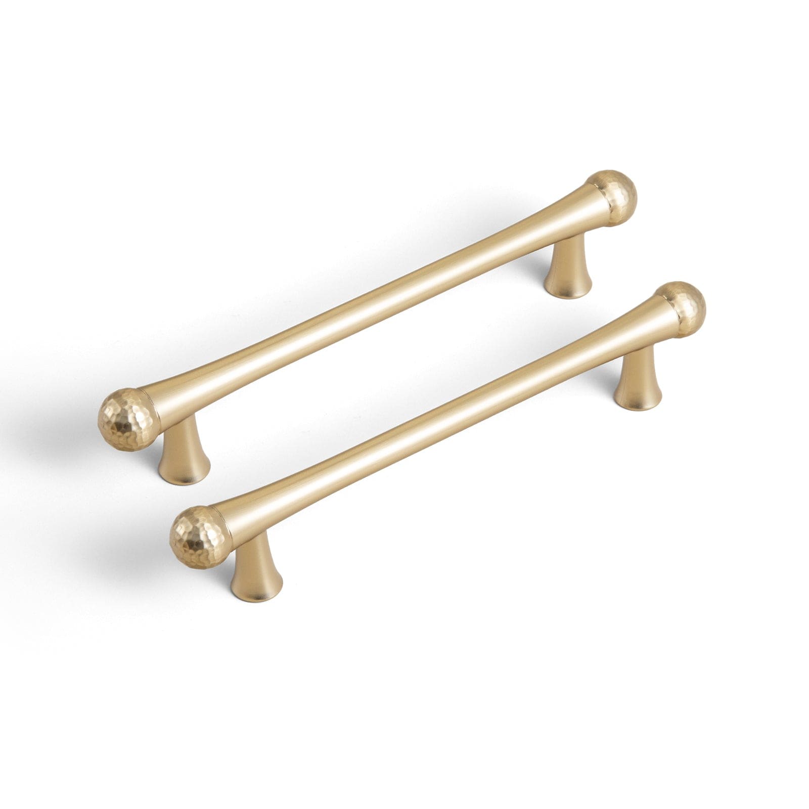 Goo-Ki Champagne Bronze / 5'' Hole Center / 6 Pack Hammered Zinc Alloy Cabinet Pulls & Knobs - Textured Hardware for Kitchen Drawers/Cupboards