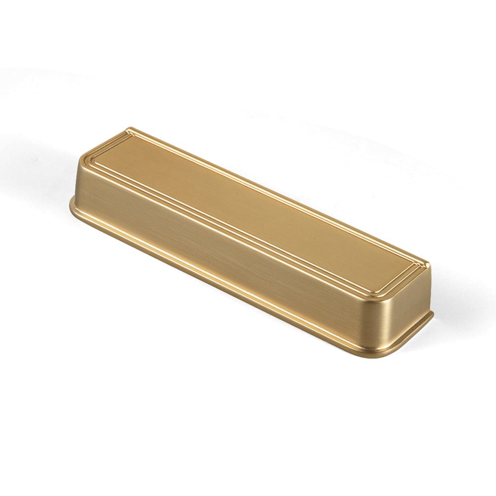 Goo-Ki Champagne Bronze / 5'' Hole Center / 6 Pack Rectangular Profile Cabinet Pulls with Trimmed Edges - Retro Drawer Handles