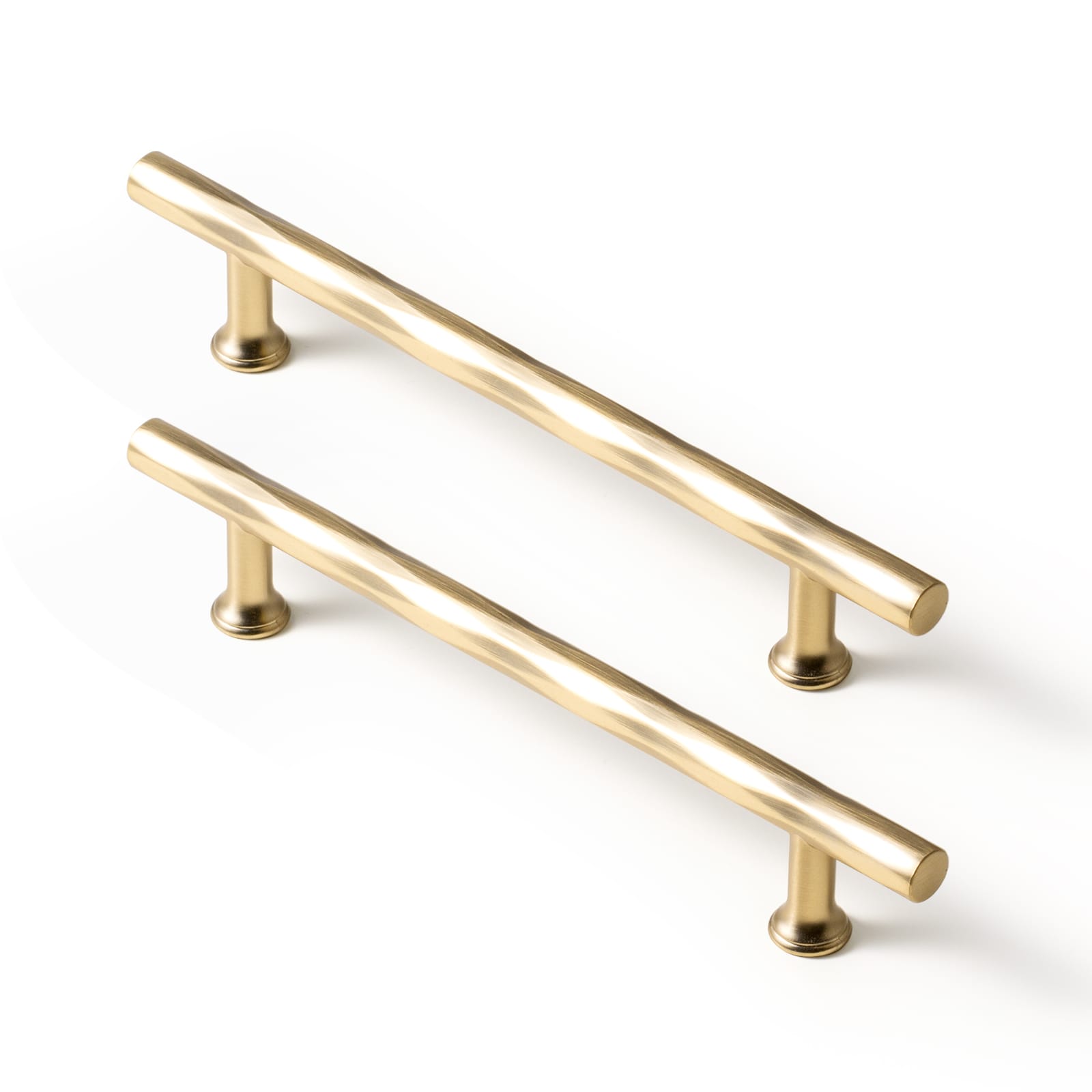 Goo-Ki Champagne Bronze / 5'' Hole Center / 6 Pack Vintage Brass Zinc Alloy Twisted Texture Cabinet Pulls - Kitchen Cupboard Dresser Handles