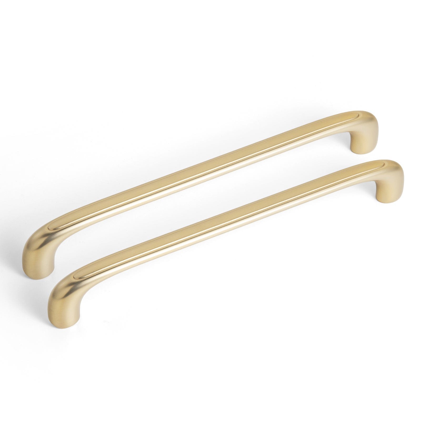 Goo-Ki Champagne Bronze / 7.6'' Hole Center / 12 Pack Elegant Antique and Brushed Brass Bar Pull Cabinet Handles with Unique Design