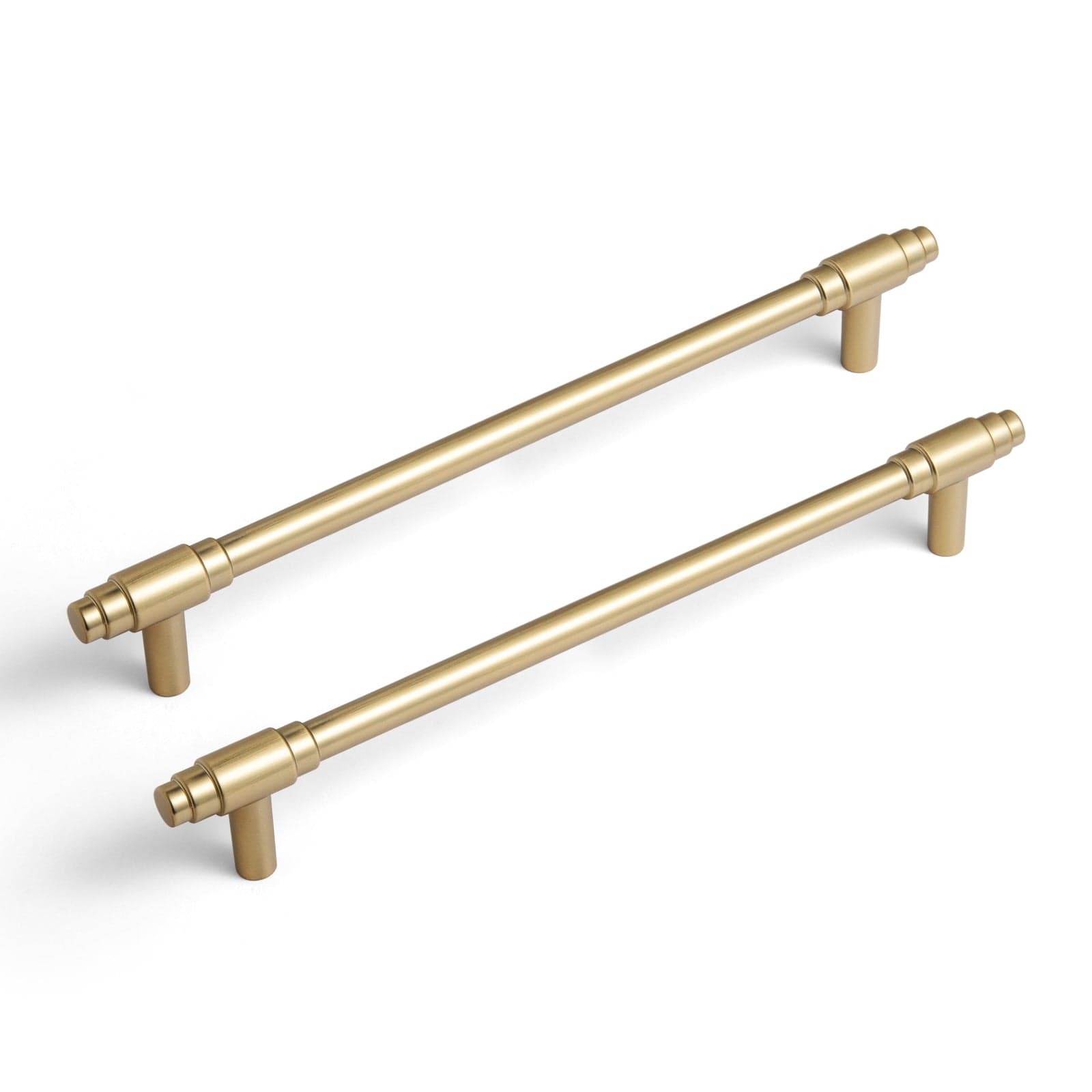 Goo-Ki Champagne Bronze / 7.6'' Hole Center / 6 Pack Vintage Brass Drawer Handles with Unique Geometric T - Shape