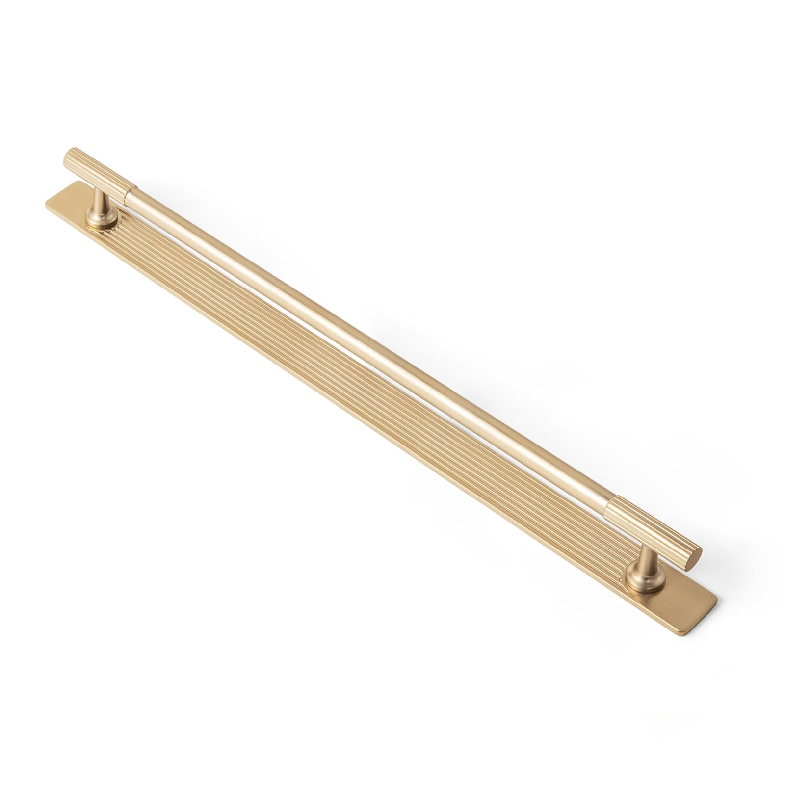 Goo-Ki Champagne Bronze / G / 12.6'' Hole Center 2 Pack Striped Cabinet Pull Retro Brass Cabinet Handles Knobs with Back Plate