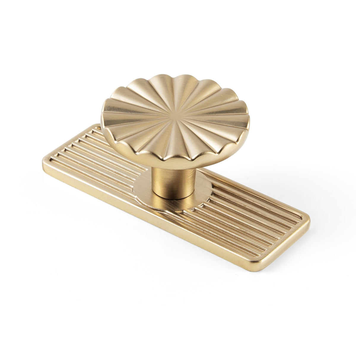 Goo-Ki Champagne Bronze / G / 6 Pack Vintage Sunburst Zinc Alloy Drawer Knob, Ornate Fluted Cabinet Knob with Multiple Backplate Styles