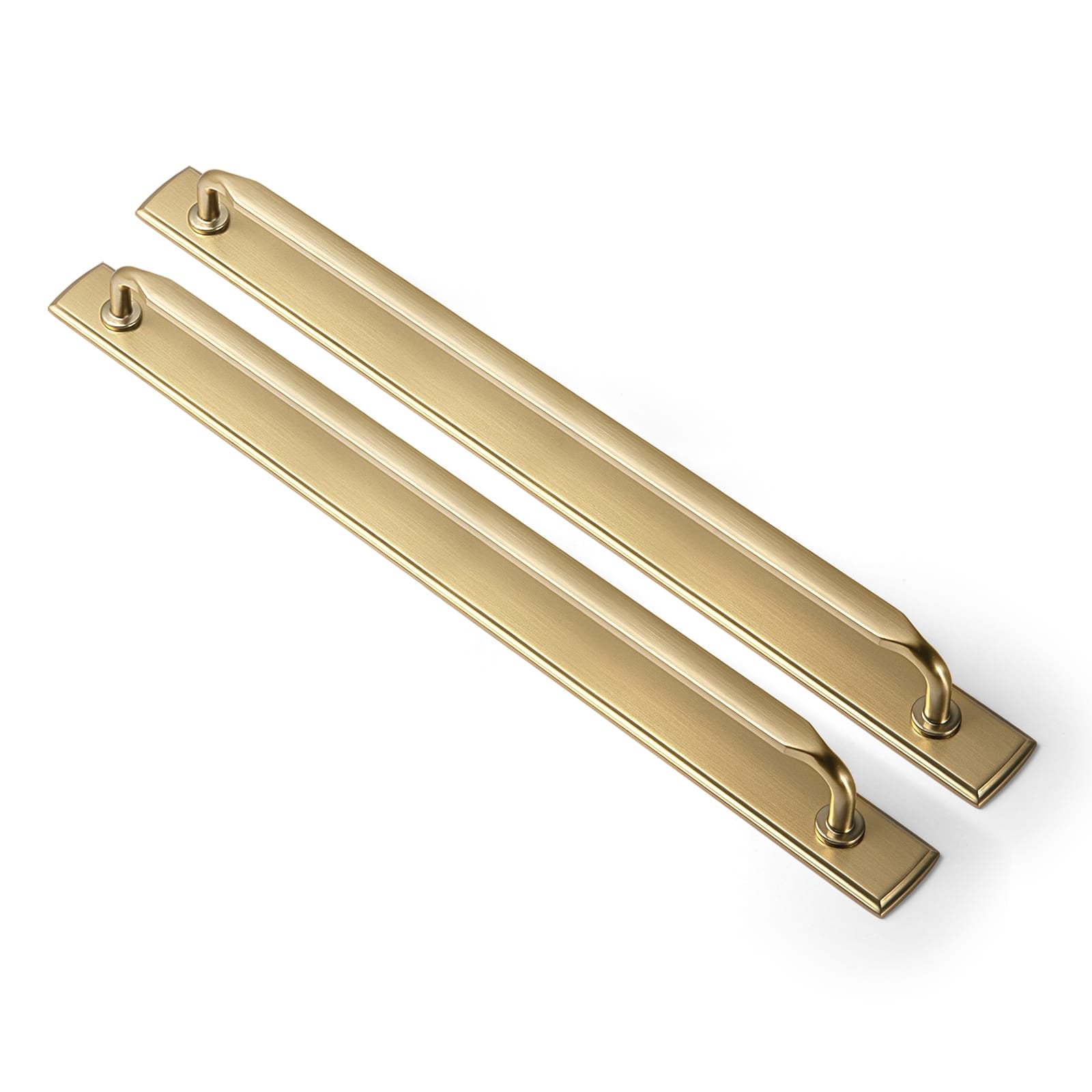 Goo-Ki Champagne Bronze / G011 / 12.6'' Hole Center 2 Pack Elegant Vintage Zinc Alloy Cabinet Handles with Long Backplate, Classic Furniture Hardware for Cabinets, Wardrobes & Dressers