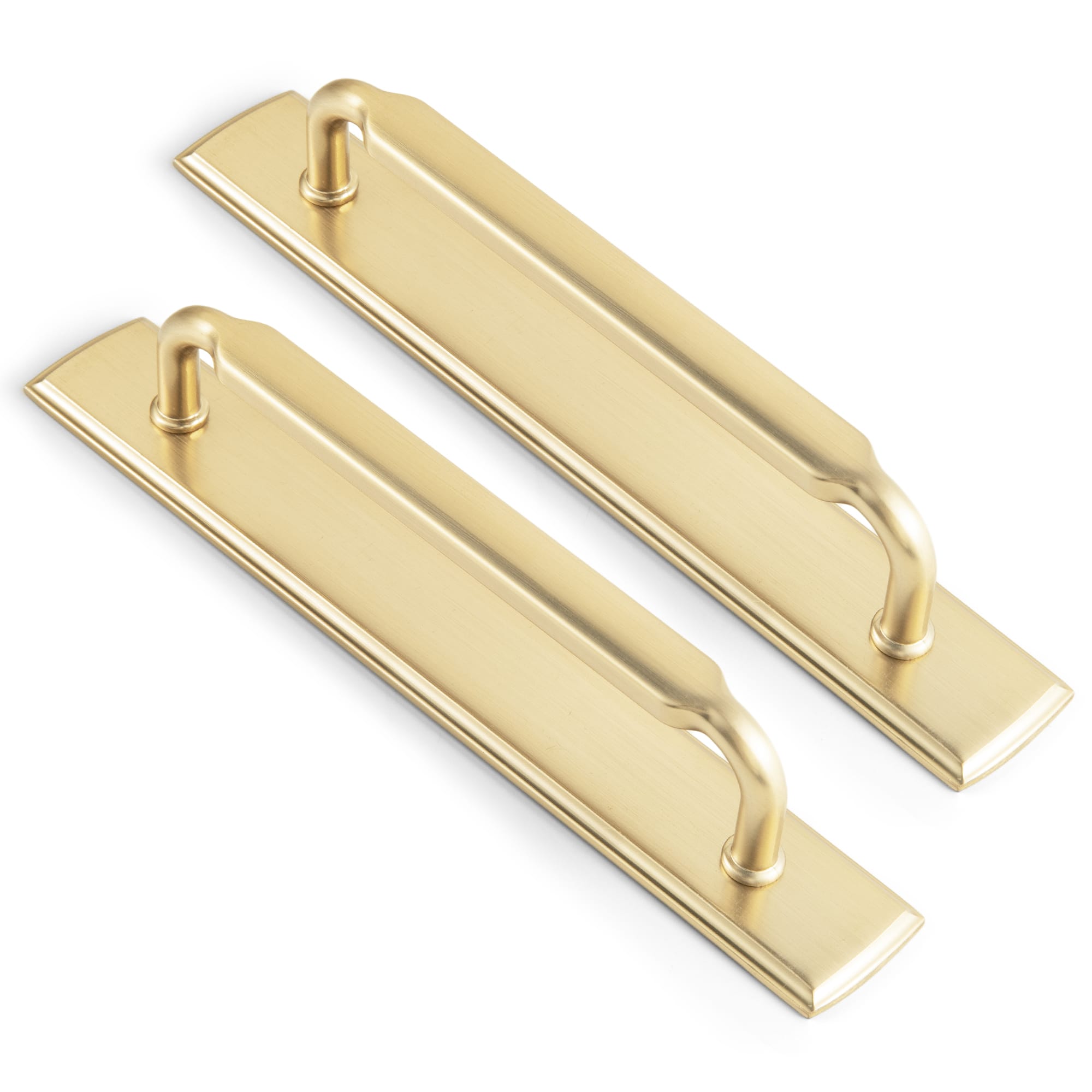 Goo-Ki Champagne Bronze / G011 / 5'' Hole Center 2 Pack Antique Brass Cabinet Pulls with Back Plate Zinc Alloy Drawer Handle with Long Back Plate