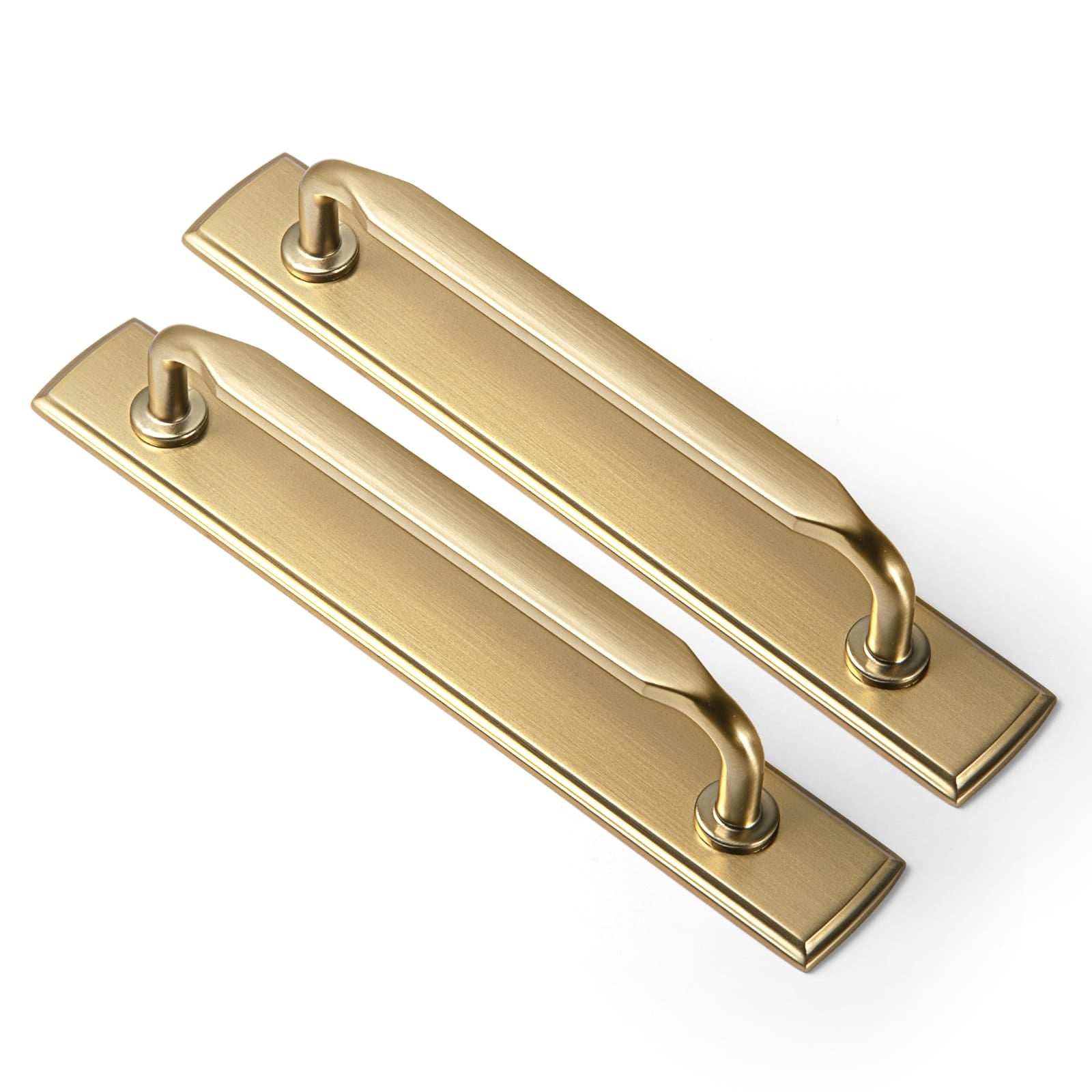 Goo-Ki Champagne Bronze / G011 / 5'' Hole Center 2 Pack Elegant Vintage Zinc Alloy Cabinet Handles with Long Backplate, Classic Furniture Hardware for Cabinets, Wardrobes & Dressers