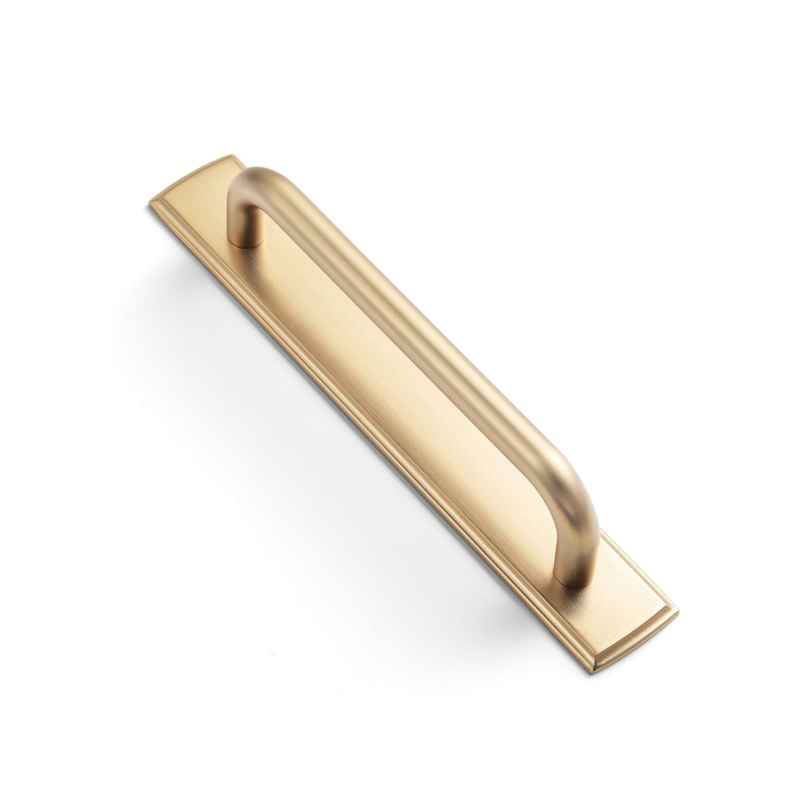 Goo-Ki Champagne Bronze / G011 / 5'' Hole Center 2 Pack Modern Geometric Zinc Alloy Cabinet Pulls with Back Plate Sleek Curved Sturdy Cabinet Handles