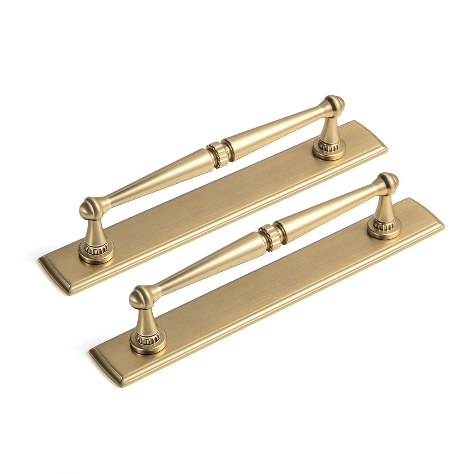 Goo-Ki Champagne Bronze / G011 / 5'' Hole Center 2 Pack Ornate Vintage Brass Drawer Pulls - Classic Cabinet Handles with Decorative Back Plates