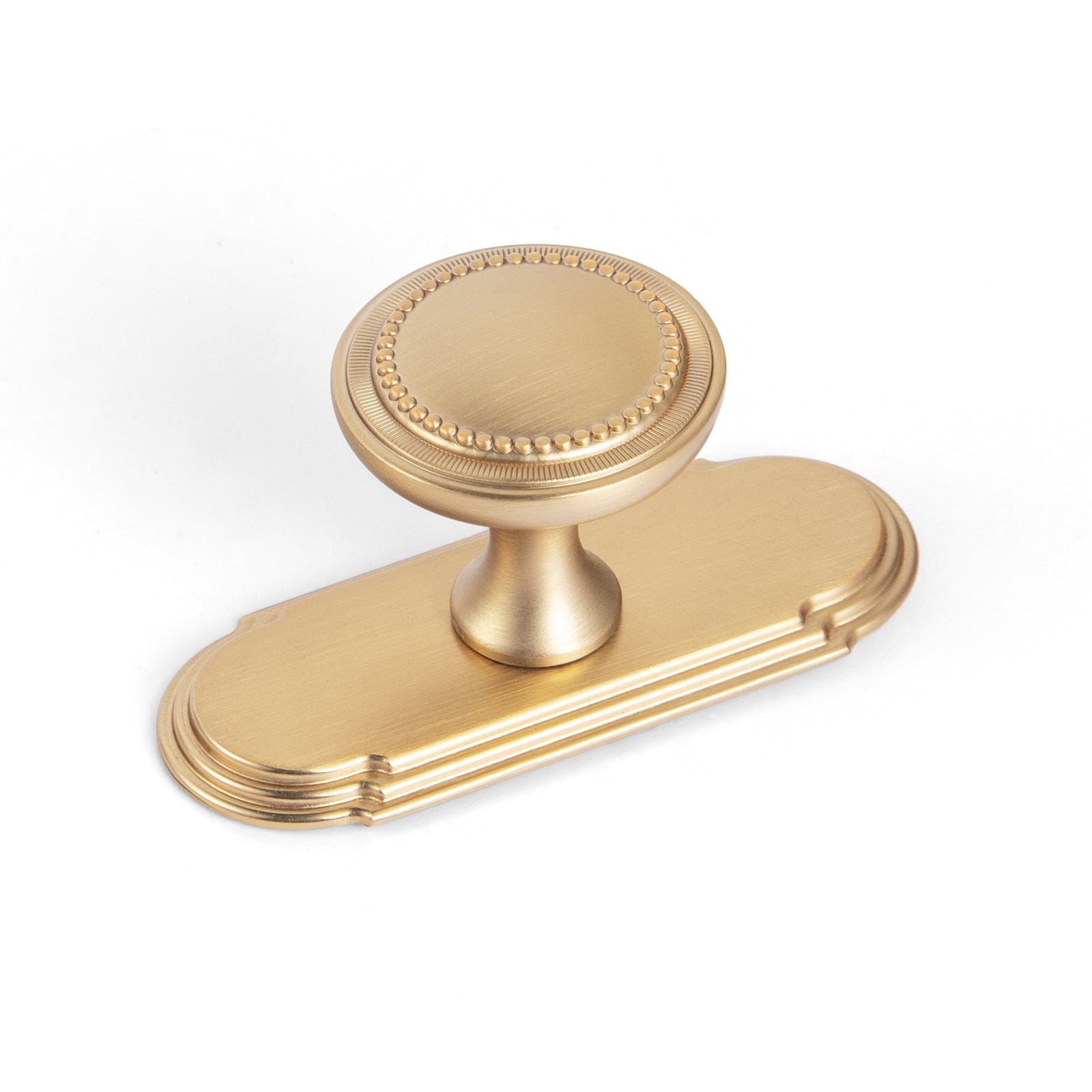 Goo-Ki Champagne Bronze / G014 / 6 Pack Antique Brass Zinc Alloy Cabinet Knob with Delicate Decorative Back Plate Set