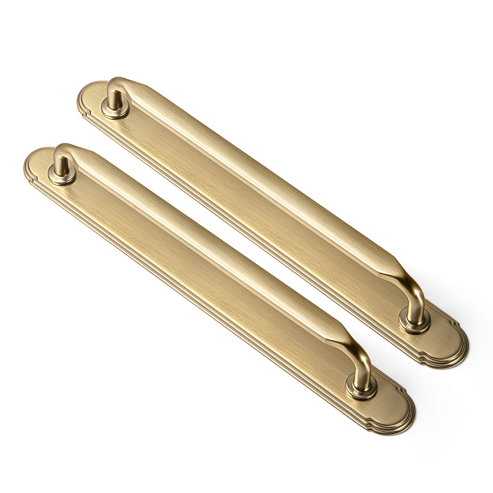 Goo-Ki Champagne Bronze / G014 / 7.6'' Hole Center 2 Pack Elegant Vintage Zinc Alloy Cabinet Handles with Long Backplate, Classic Furniture Hardware for Cabinets, Wardrobes & Dressers