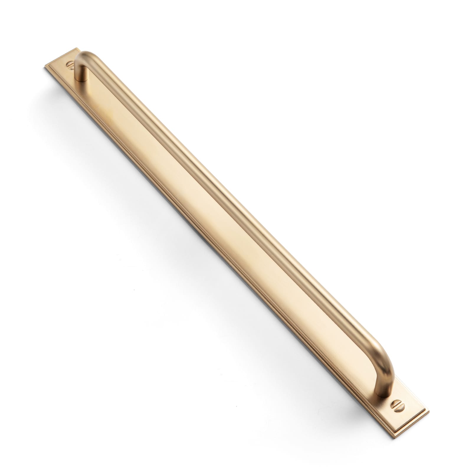 Goo-Ki Champagne Bronze / G015 / 12.6'' Hole Center 2 Pack Modern Geometric Zinc Alloy Cabinet Pulls with Back Plate Sleek Curved Sturdy Cabinet Handles
