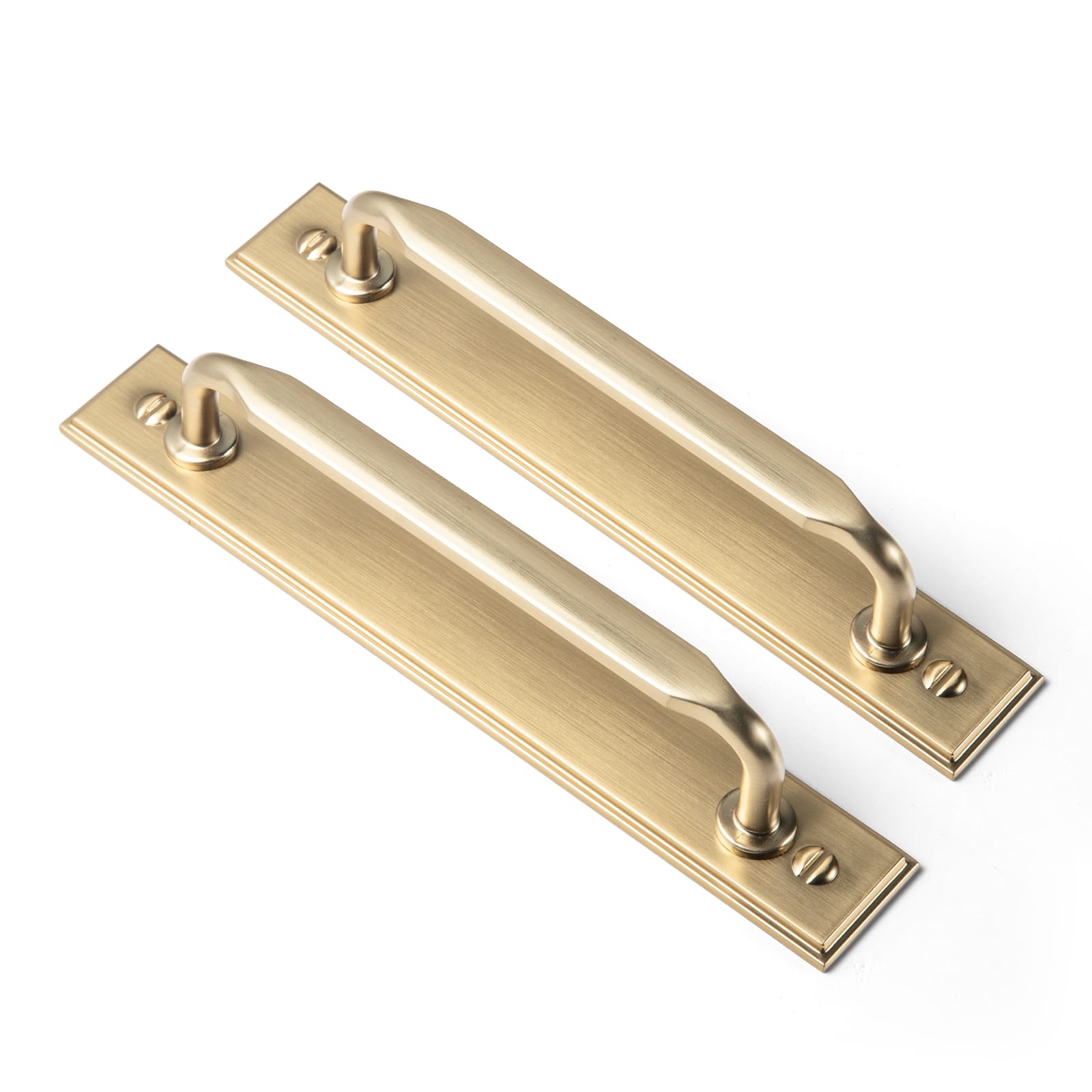 Goo-Ki Champagne Bronze / G015 / 5'' Hole Center 2 Pack Elegant Vintage Zinc Alloy Cabinet Handles with Long Backplate, Classic Furniture Hardware for Cabinets, Wardrobes & Dressers