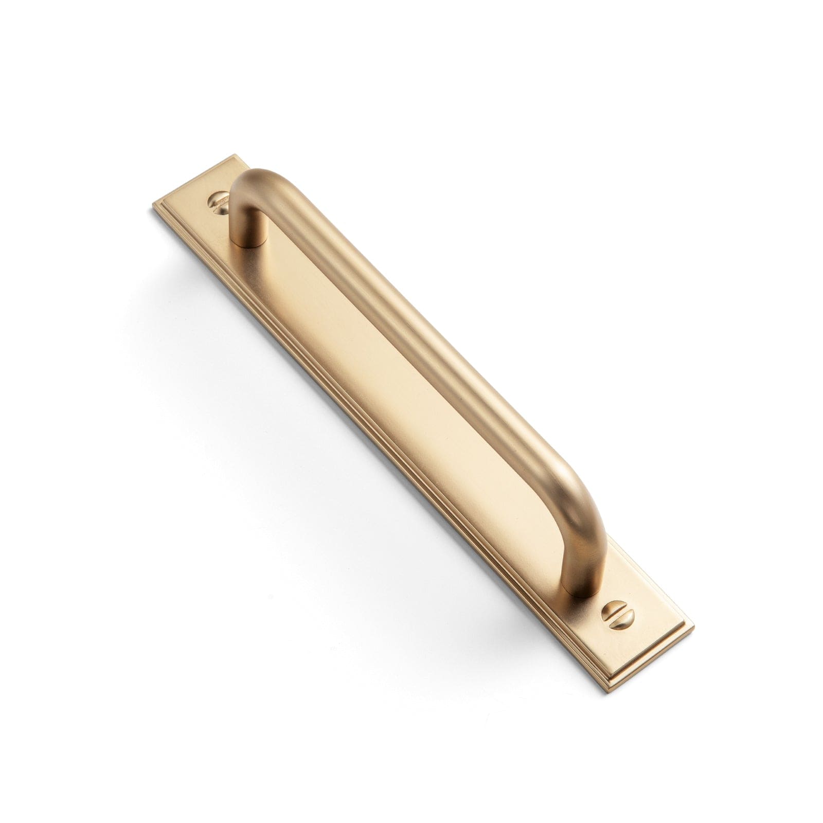 Goo-Ki Champagne Bronze / G015 / 5'' Hole Center 2 Pack Modern Geometric Zinc Alloy Cabinet Pulls with Back Plate Sleek Curved Sturdy Cabinet Handles