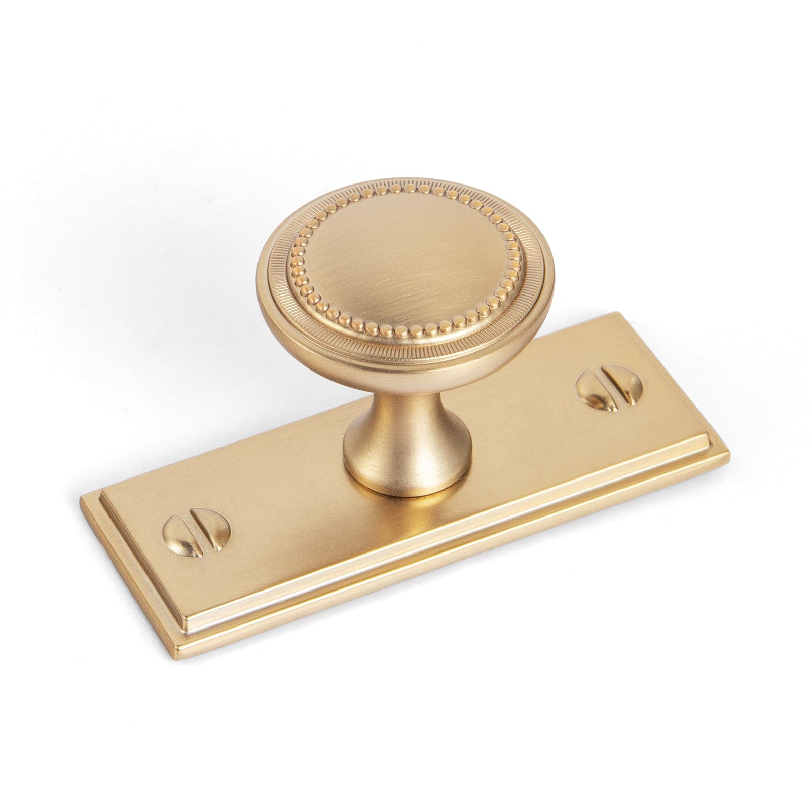 Goo-Ki Champagne Bronze / G015 / 6 Pack Antique Brass Zinc Alloy Cabinet Knob with Delicate Decorative Back Plate Set