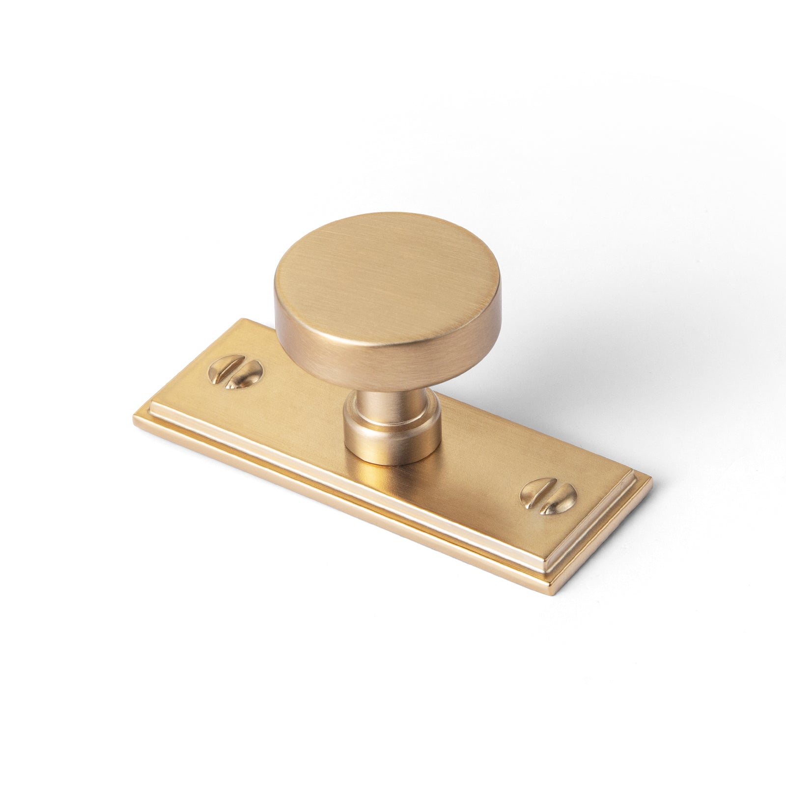 Goo-Ki Champagne Bronze / G015 / 6 Pack Vintage Brass Zinc Alloy Cabinet Knob with Back Plate Single Hole Center Kitchen Hardware