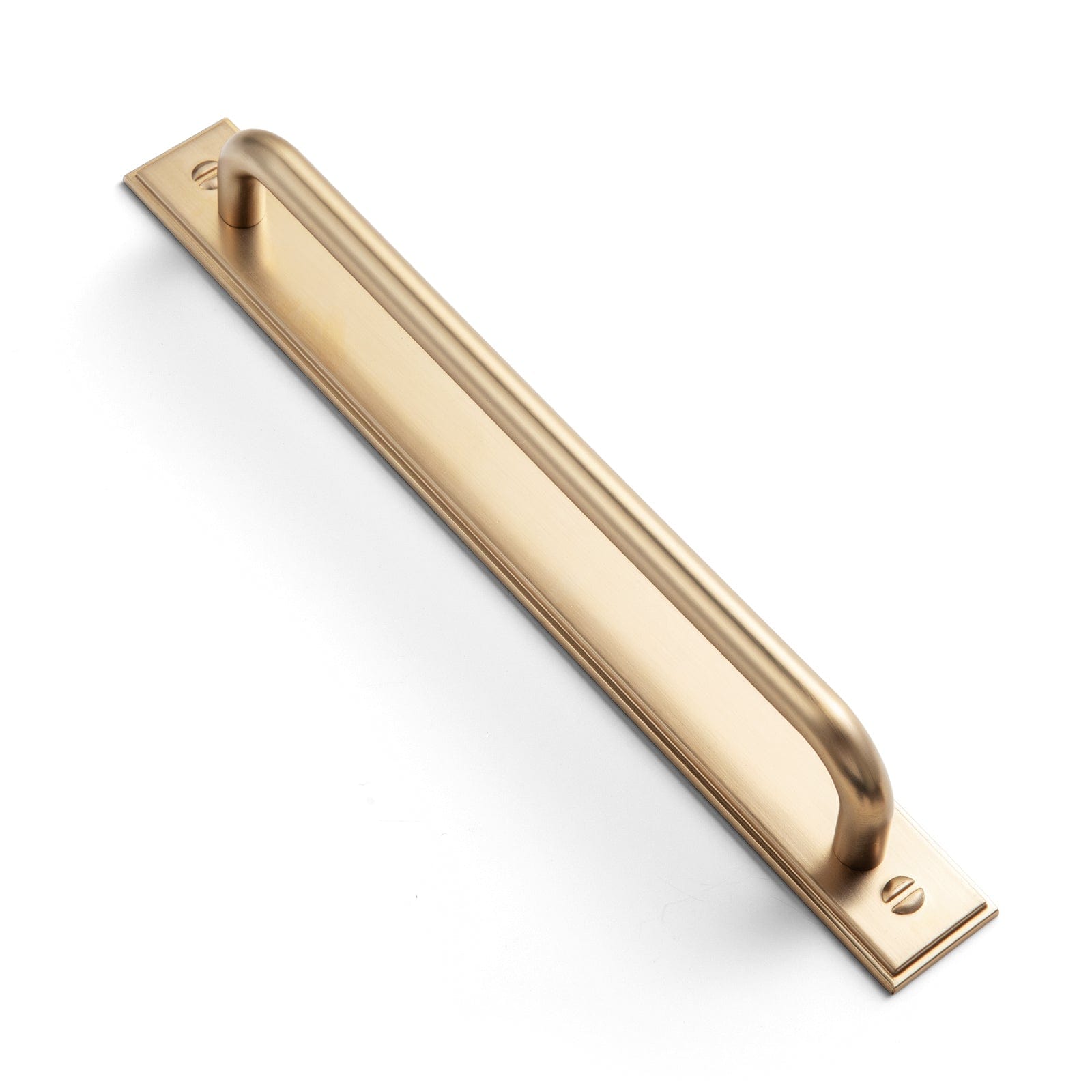 Goo-Ki Champagne Bronze / G015 / 7.6'' Hole Center 2 Pack Modern Geometric Zinc Alloy Cabinet Pulls with Back Plate Sleek Curved Sturdy Cabinet Handles