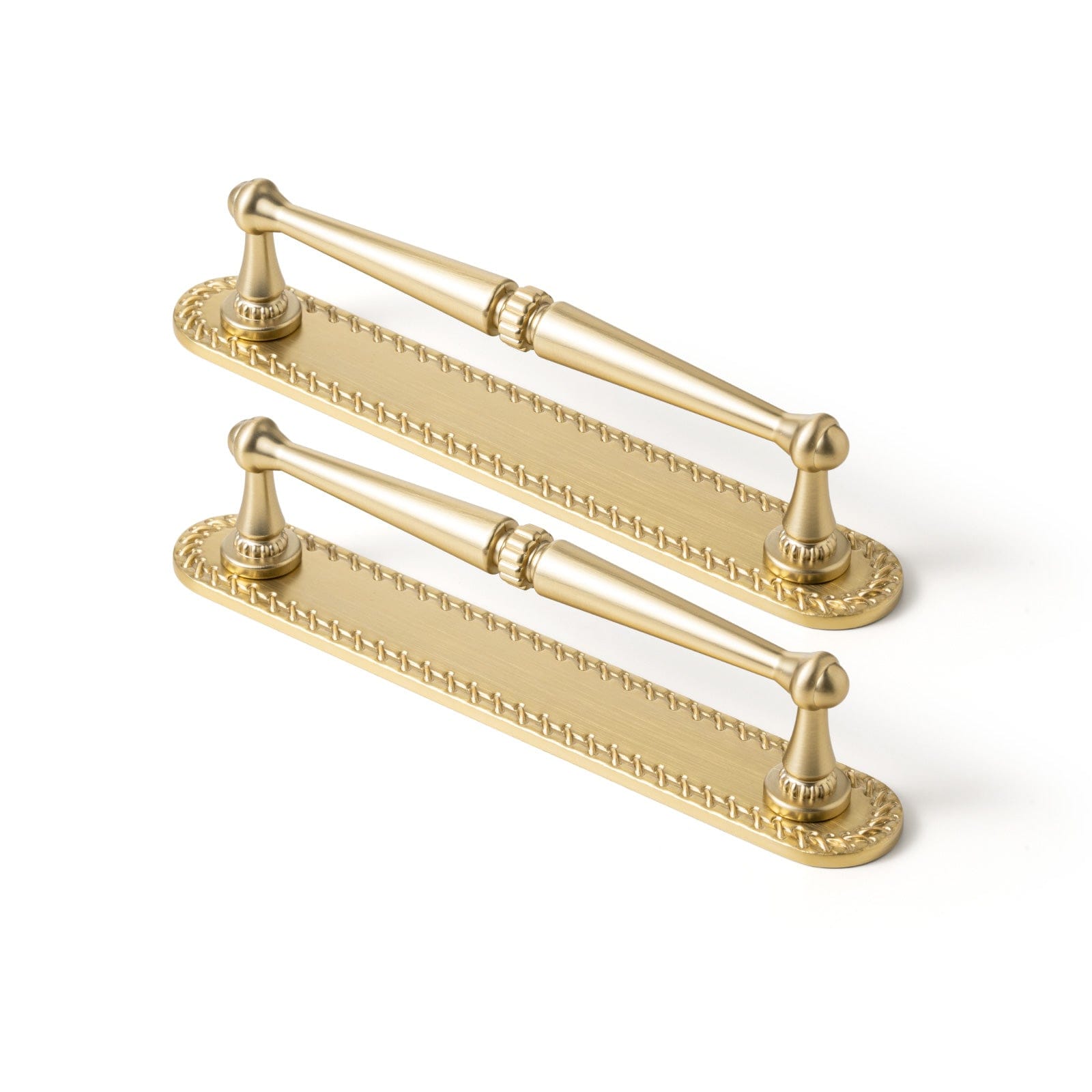 Goo-Ki Champagne Bronze / G016 / 5'' Hole Center 2 Pack Ornate Vintage Brass Drawer Pulls - Classic Cabinet Handles with Decorative Back Plates