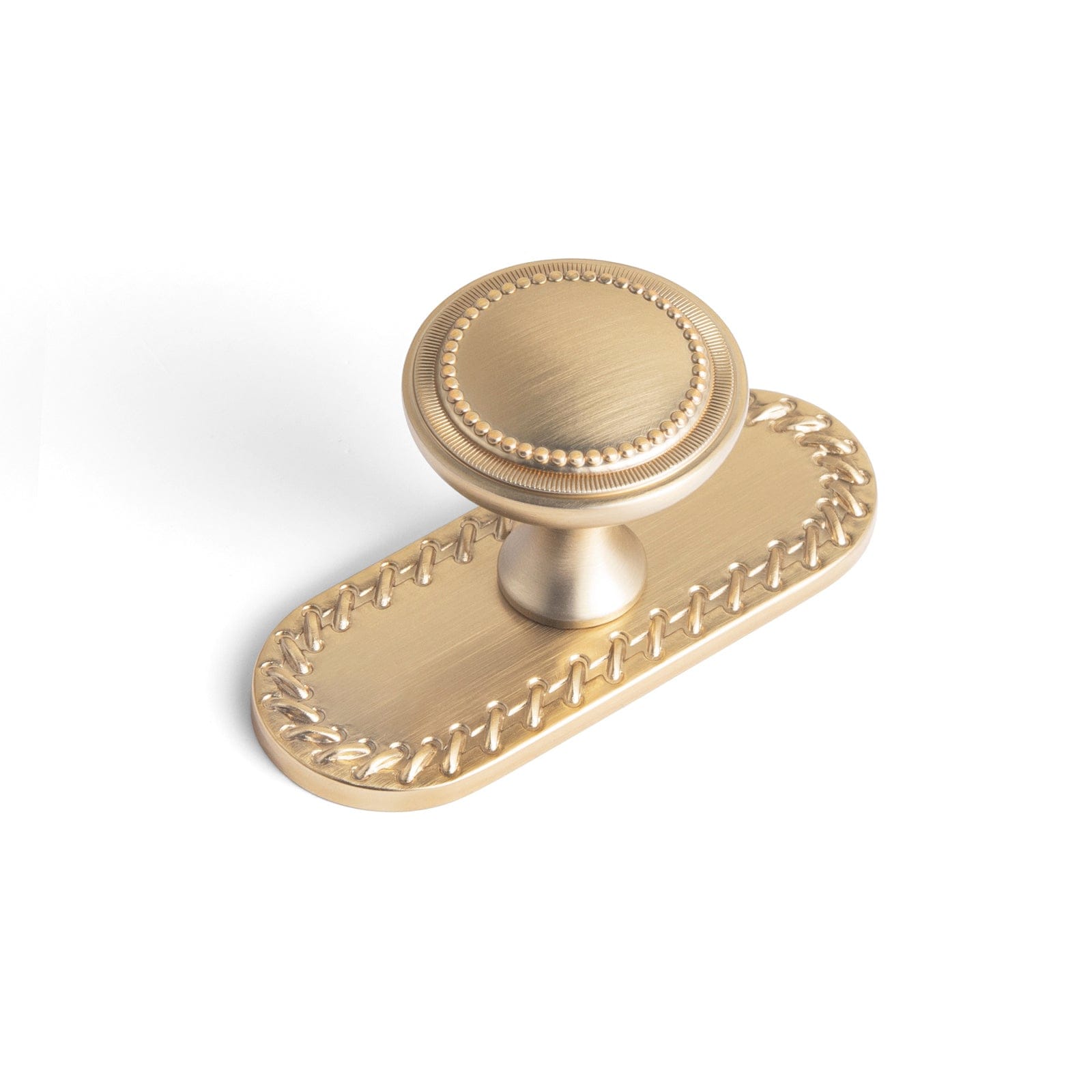 Goo-Ki Champagne Bronze / G016 / 6 Pack Antique Brass Zinc Alloy Cabinet Knob with Delicate Decorative Back Plate Set