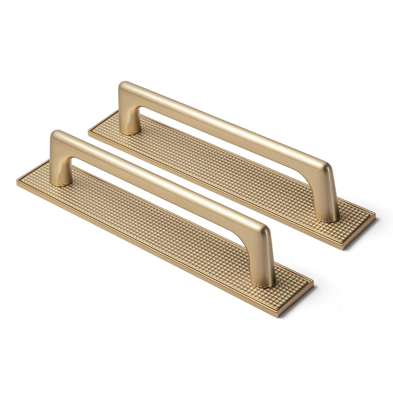 Goo-Ki Champagne Bronze / G017 / 5'' Hole Center 2 Pack Classic Cabinet Bar Pulls with Back Plate Zinc Alloy Cabinet Handle with Long Back Plate