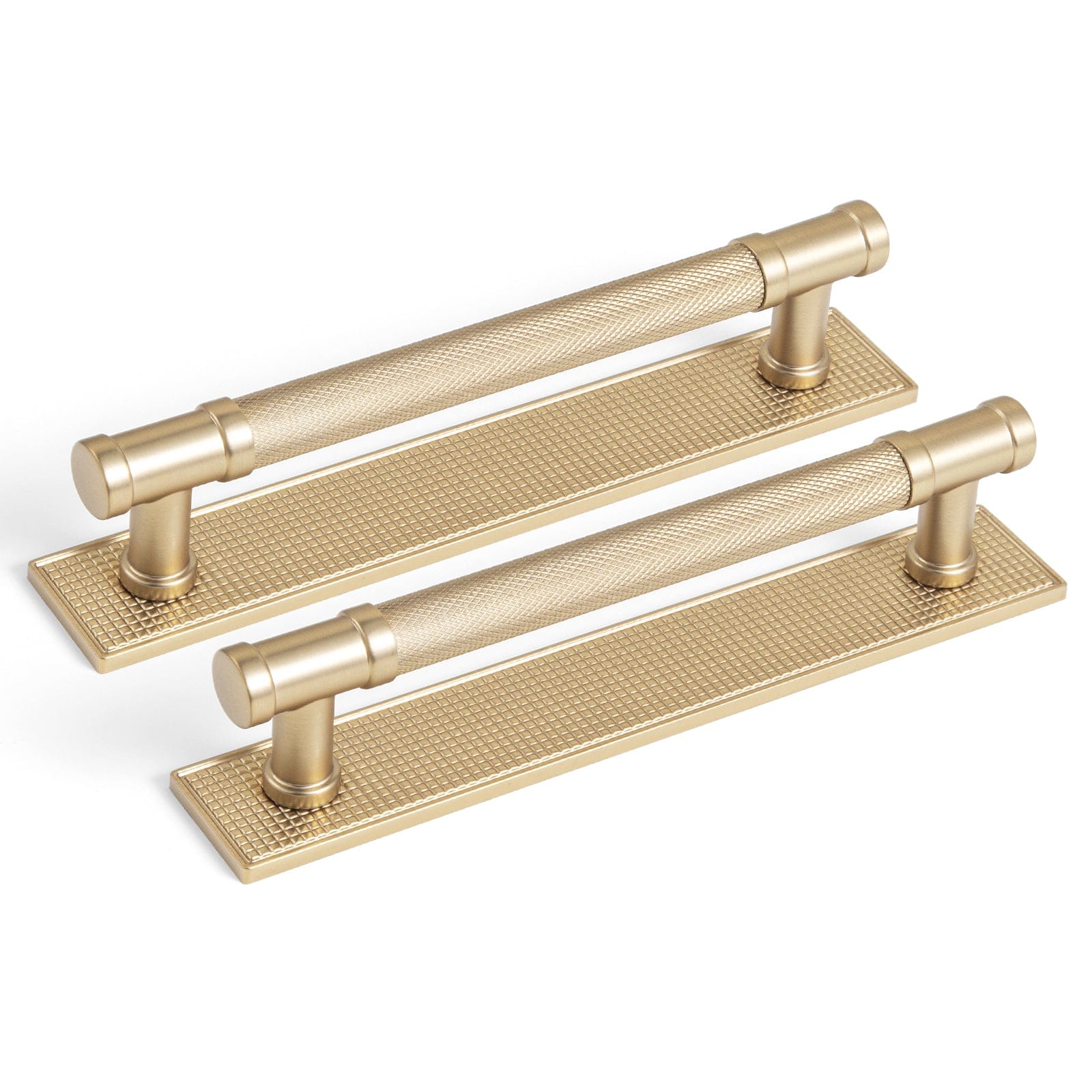 Goo-Ki Champagne Bronze / G017 / 5'' Hole Center 2 Pack Knurled Metal Alloy Vintage Bronze Bar Pull with Back Plate Kitchen Hardware