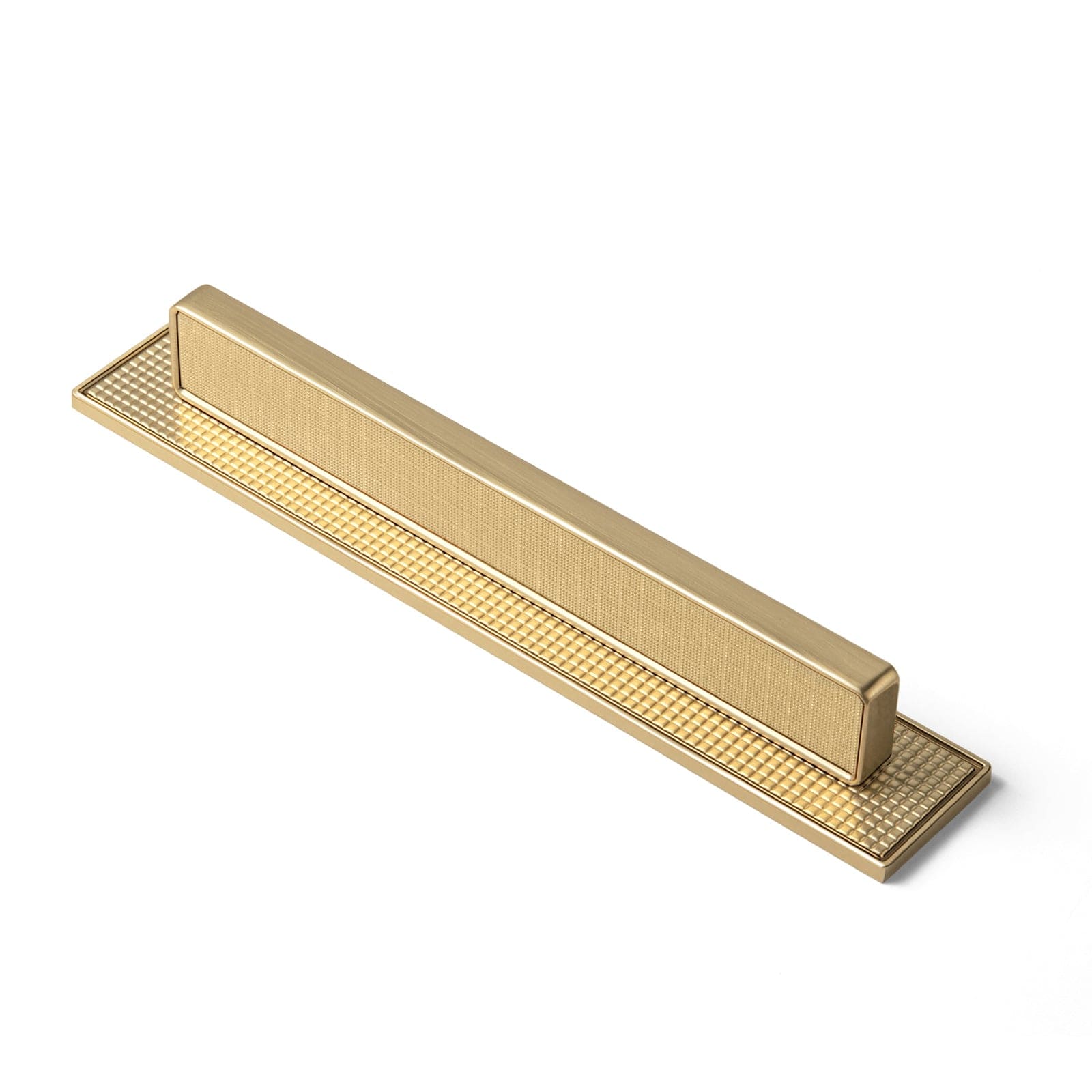 Goo-Ki Champagne Bronze / G017 / 5'' Hole Center 2 Pack Linear Architectural Cabinet Pull with Back Plate Textured Grid Cabinet Hardware