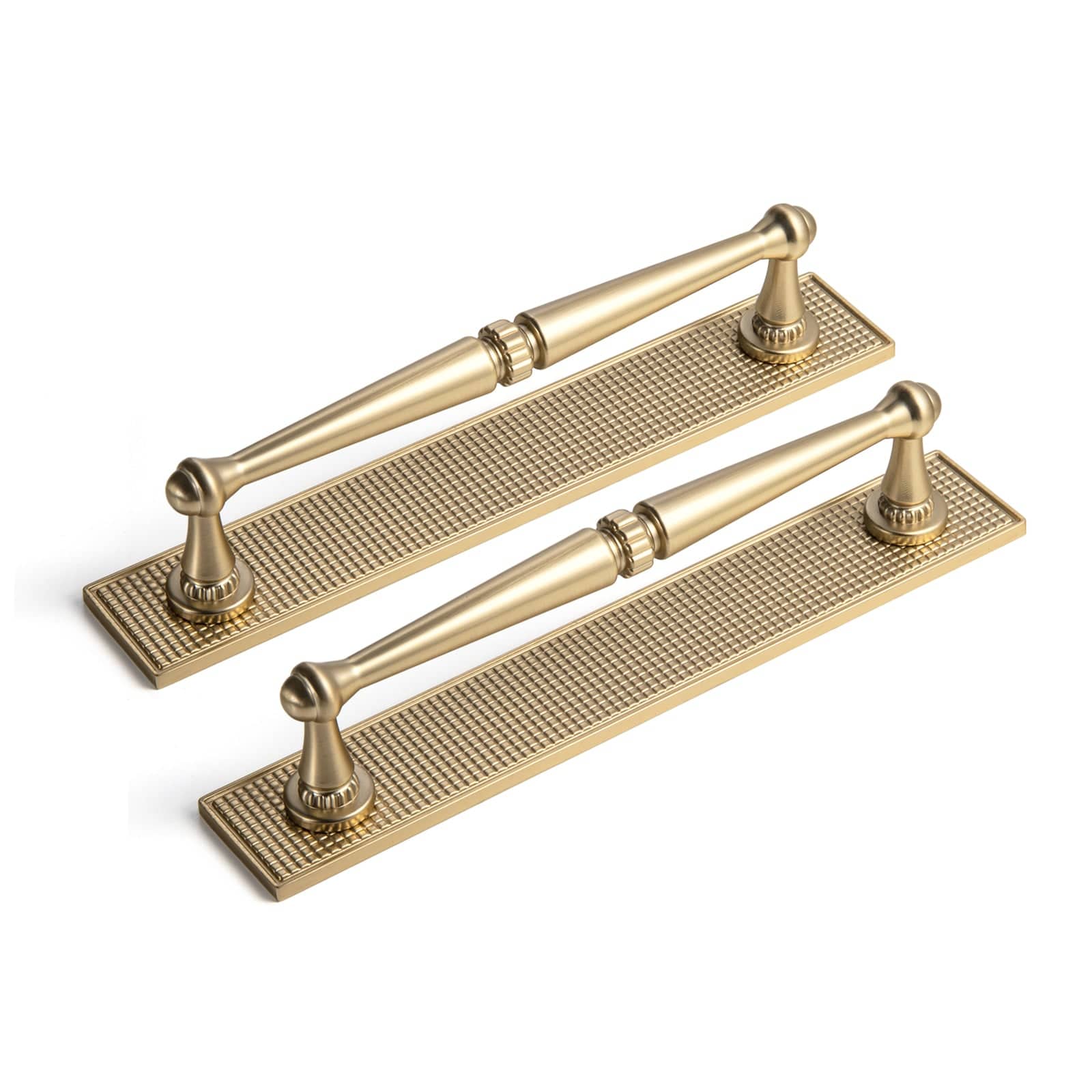 Goo-Ki Champagne Bronze / G017 / 5'' Hole Center 2 Pack Ornate Vintage Brass Drawer Pulls - Classic Cabinet Handles with Decorative Back Plates