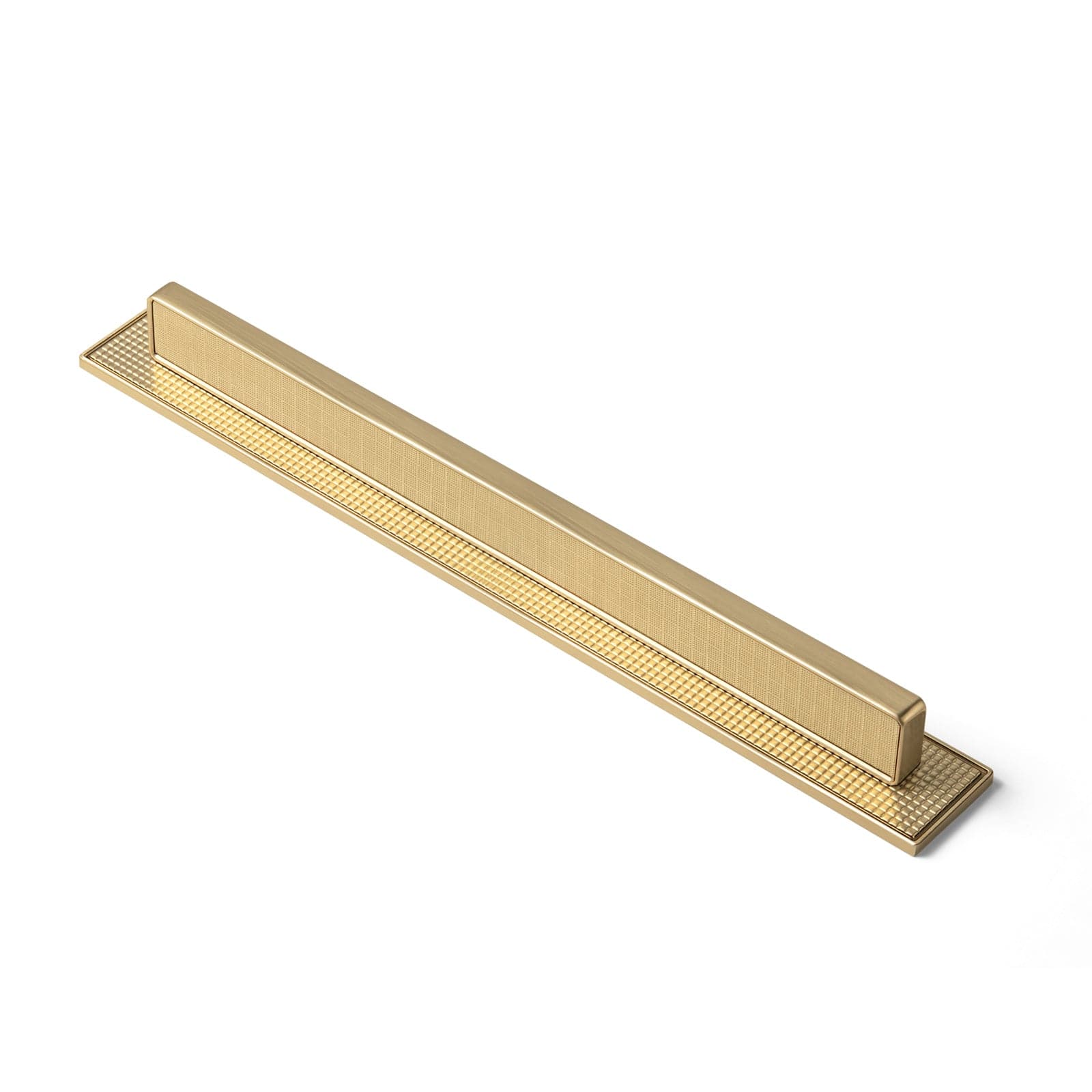 Goo-Ki Champagne Bronze / G017 / 7.6'' Hole Center 2 Pack Linear Architectural Cabinet Pull with Back Plate Textured Grid Cabinet Hardware