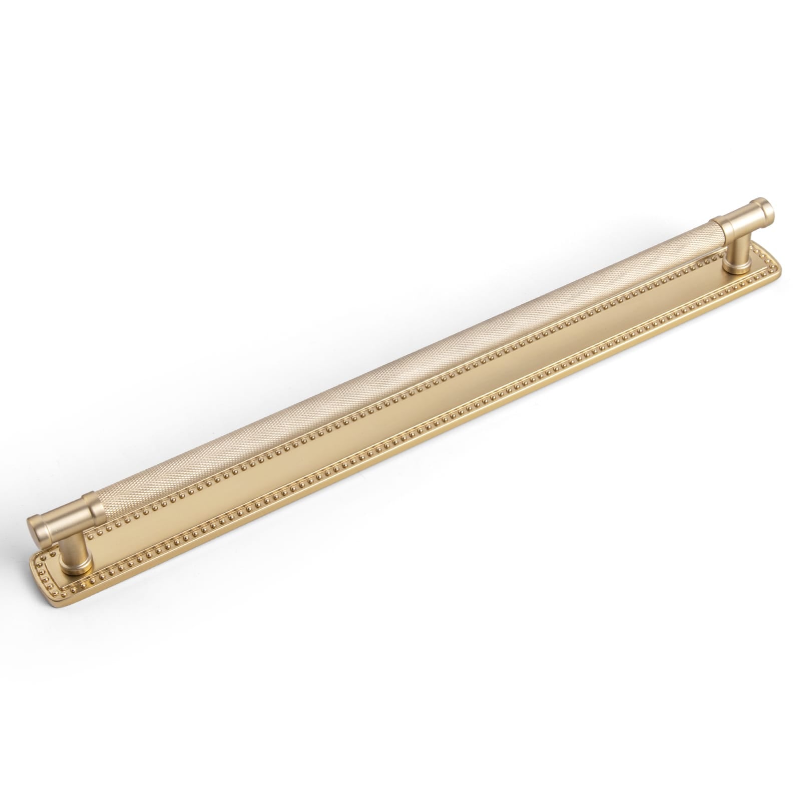Goo-Ki Champagne Bronze / G018 / 12.6'' Hole Center 2 Pack Knurled Metal Alloy Vintage Bronze Bar Pull with Back Plate Kitchen Hardware