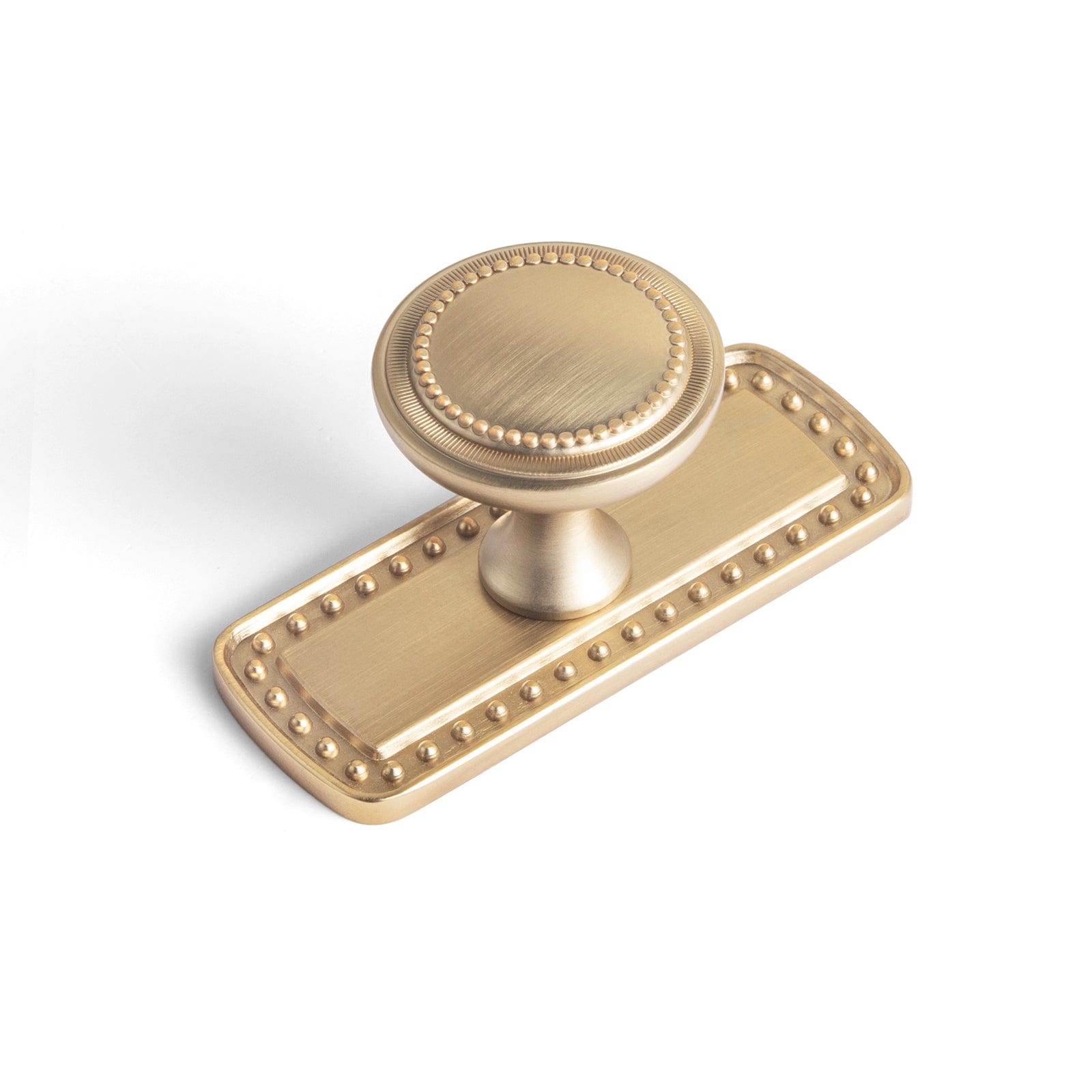 Goo-Ki Champagne Bronze / G018 / 6 Pack Antique Brass Zinc Alloy Cabinet Knob with Delicate Decorative Back Plate Set