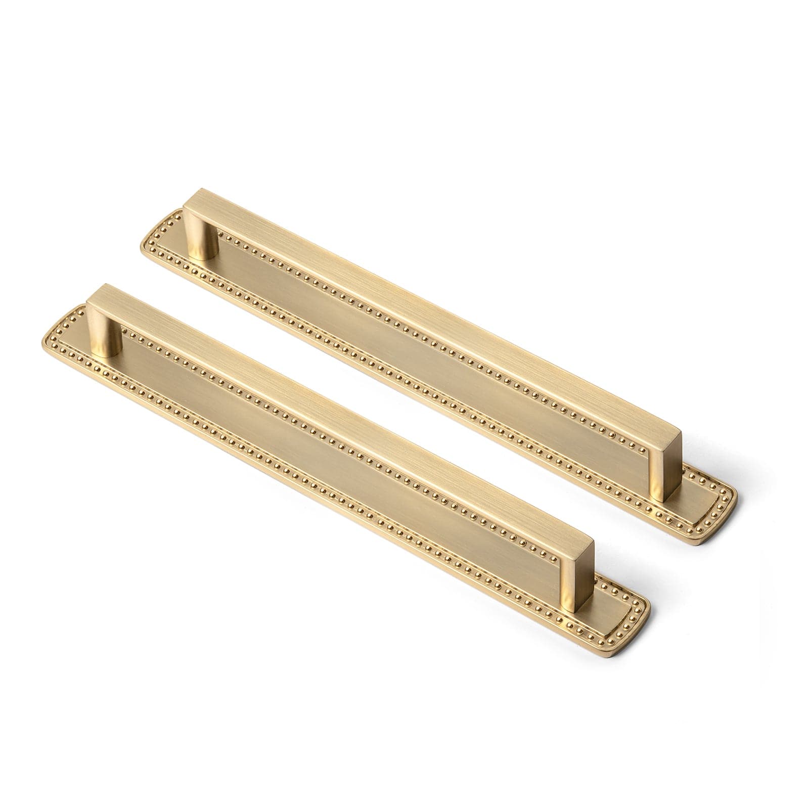 Goo-Ki Champagne Bronze / G018 / 7.6'' Hole Center 2 Pack Long Cabinet Bar Pulls with Back Plates Solid Drawer Handles Set