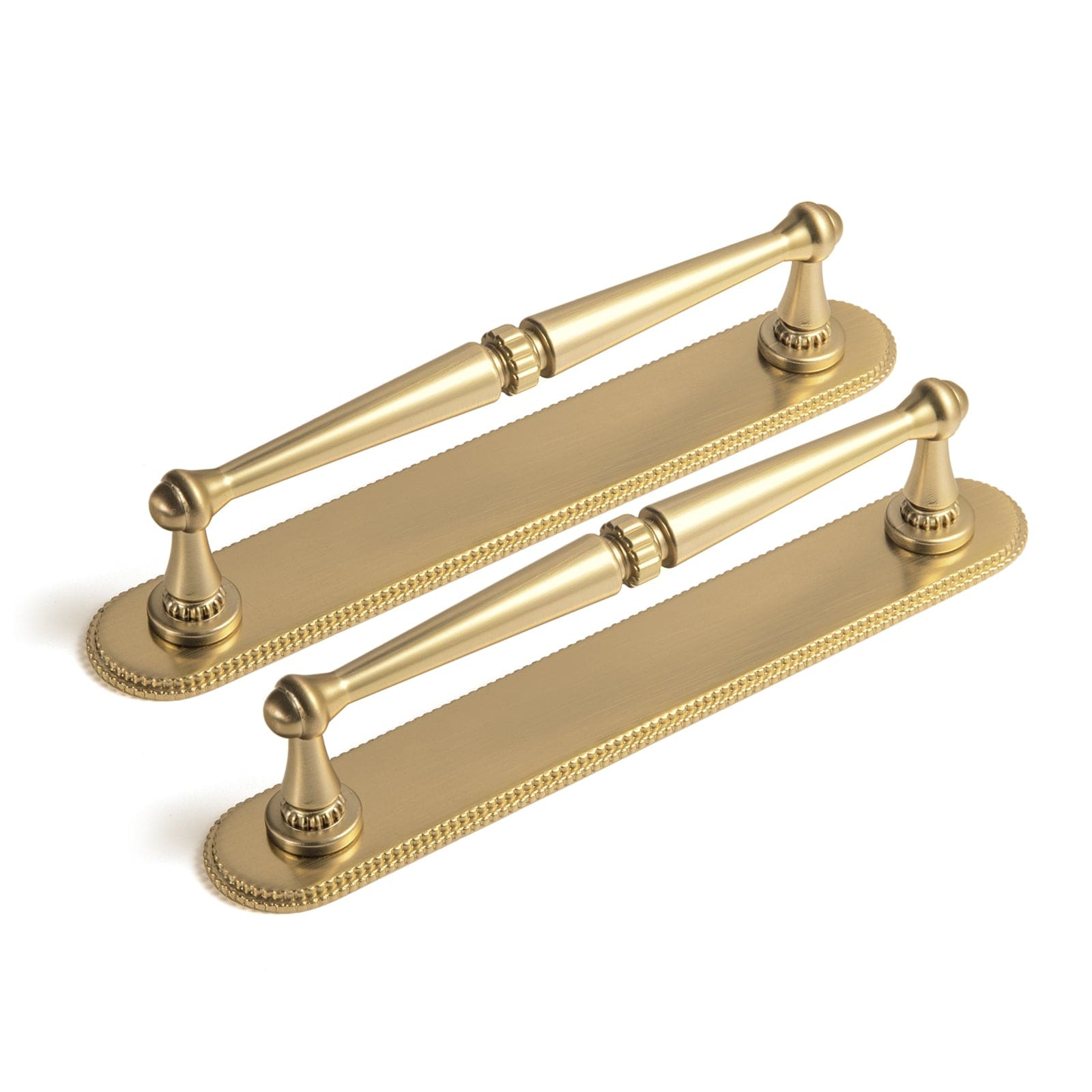 Goo-Ki Champagne Bronze / G019 / 5'' Hole Center 2 Pack Ornate Vintage Brass Drawer Pulls - Classic Cabinet Handles with Decorative Back Plates