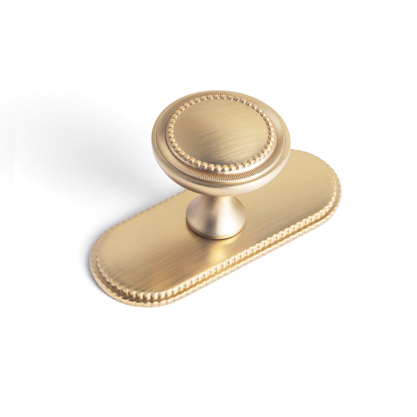 Goo-Ki Champagne Bronze / G019 / 6 Pack Antique Brass Zinc Alloy Cabinet Knob with Delicate Decorative Back Plate Set