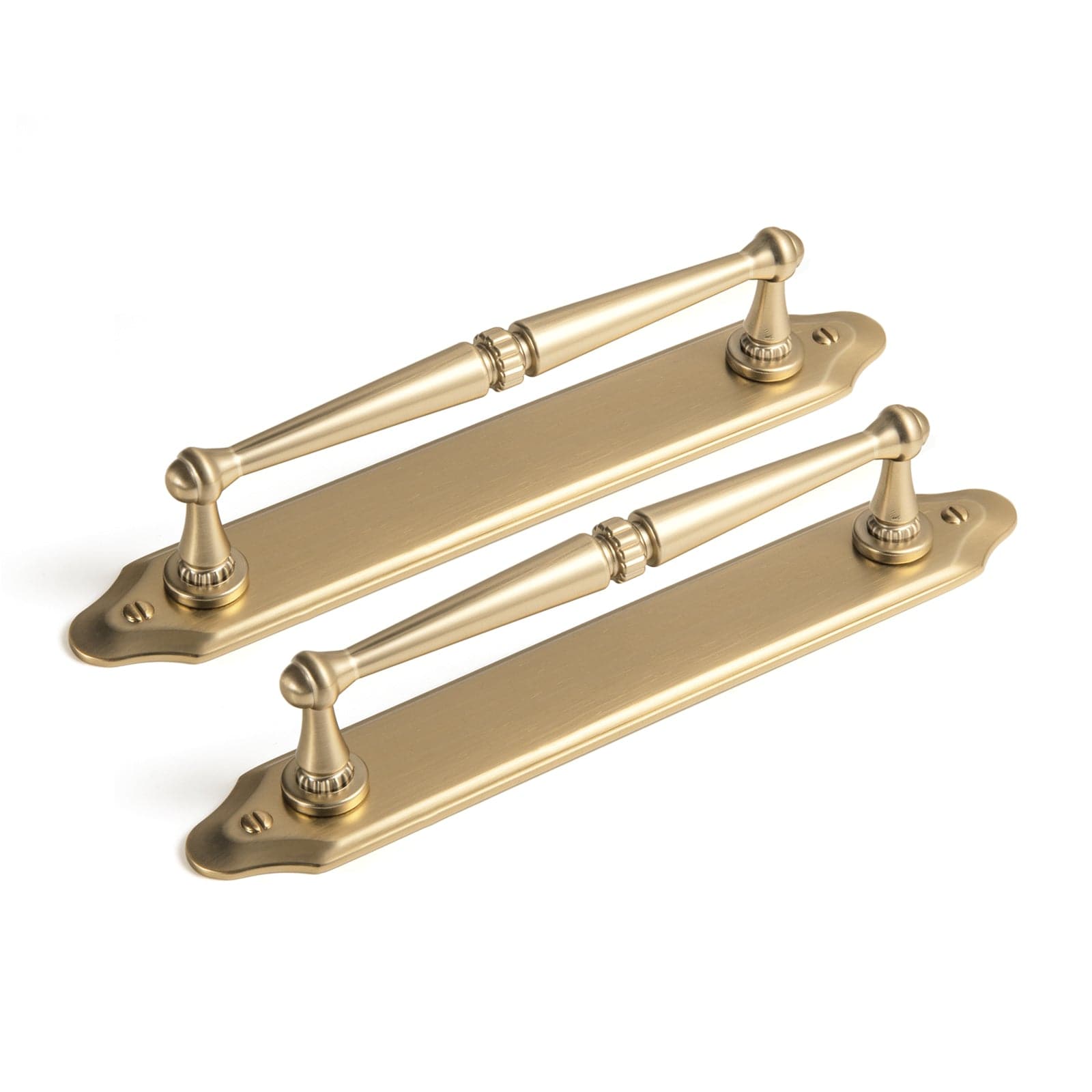 Goo-Ki Champagne Bronze / G023 / 5'' Hole Center 2 Pack Ornate Vintage Brass Drawer Pulls - Classic Cabinet Handles with Decorative Back Plates