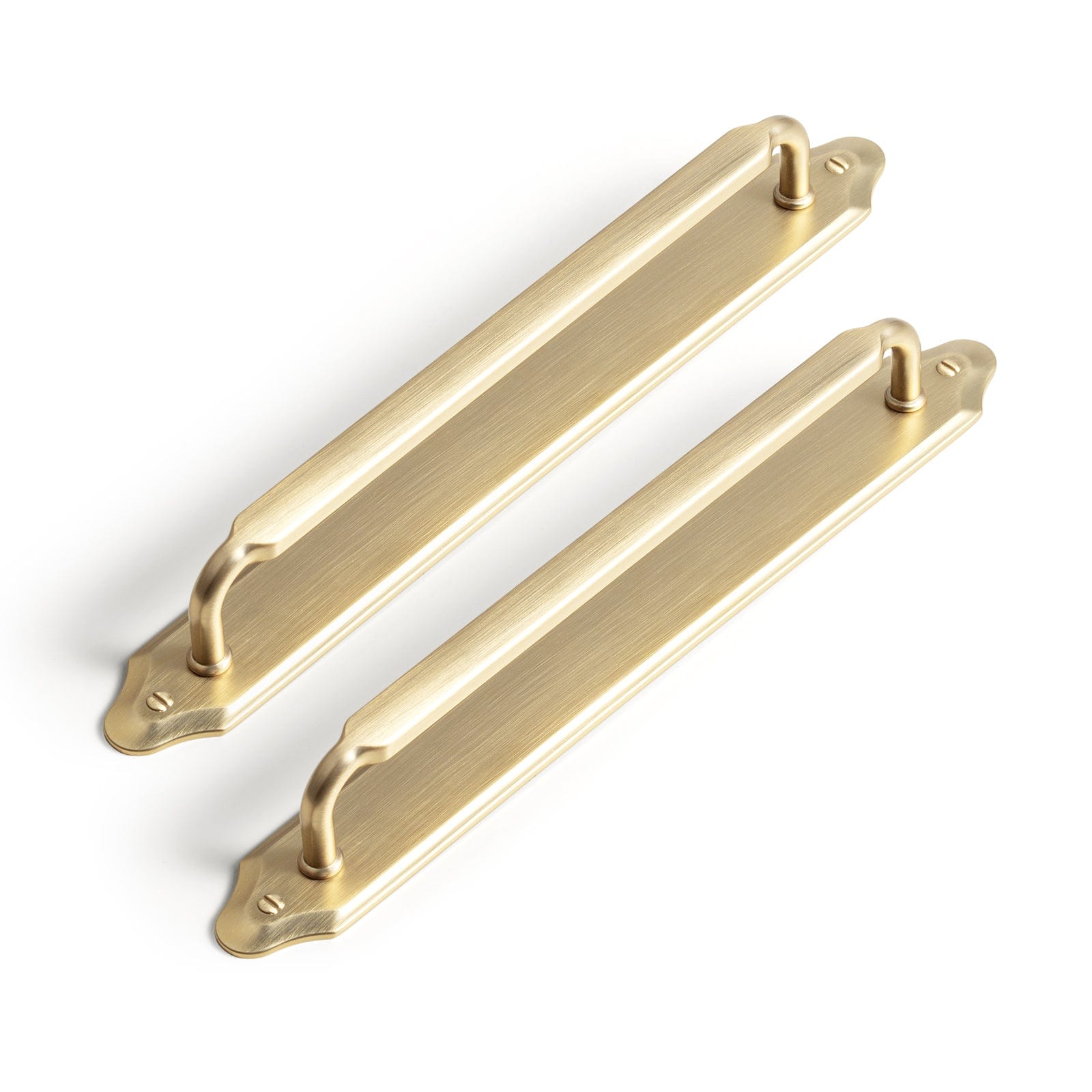 Goo-Ki Champagne Bronze / G023 / 7.6'' Hole Center 2 Pack Antique Brass Cabinet Pulls with Back Plate Zinc Alloy Drawer Handle with Long Back Plate